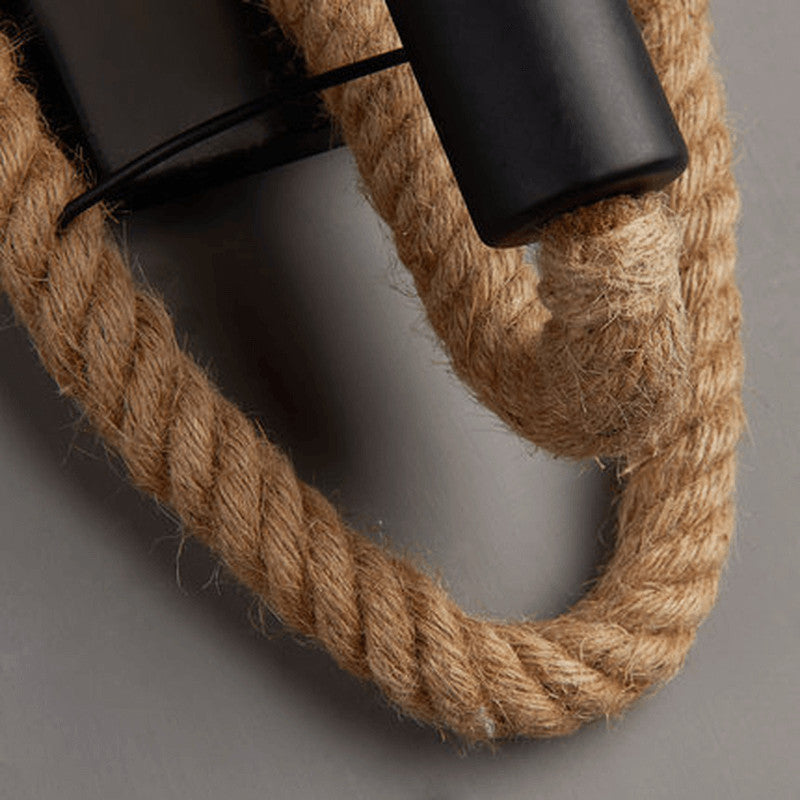 Retro Hemp Rope 1-Light Wall Sconce Lamp - Dual Design Options