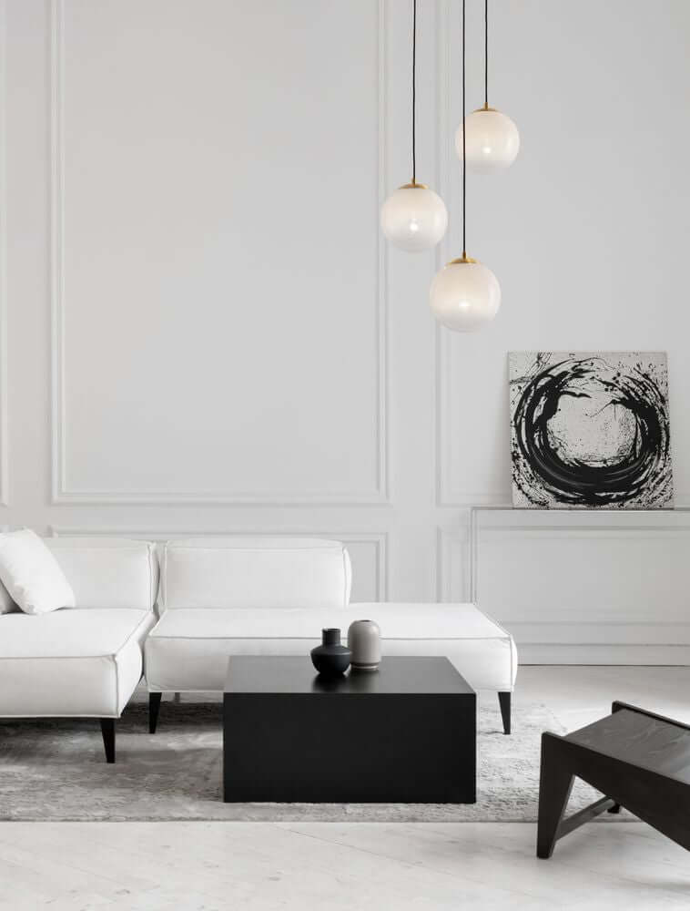 Vita Pendant Light | 3-Bulb Matte Opal Glass, Adjustable Height