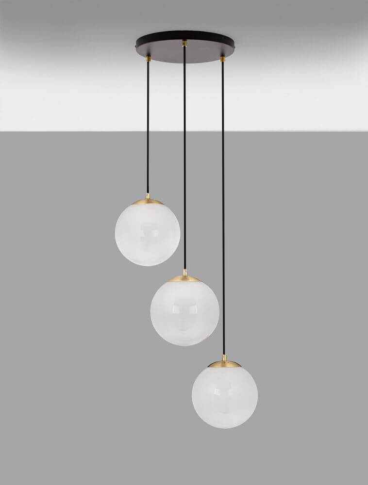 Vita Pendant Light | 3-Bulb Matte Opal Glass, Adjustable Height