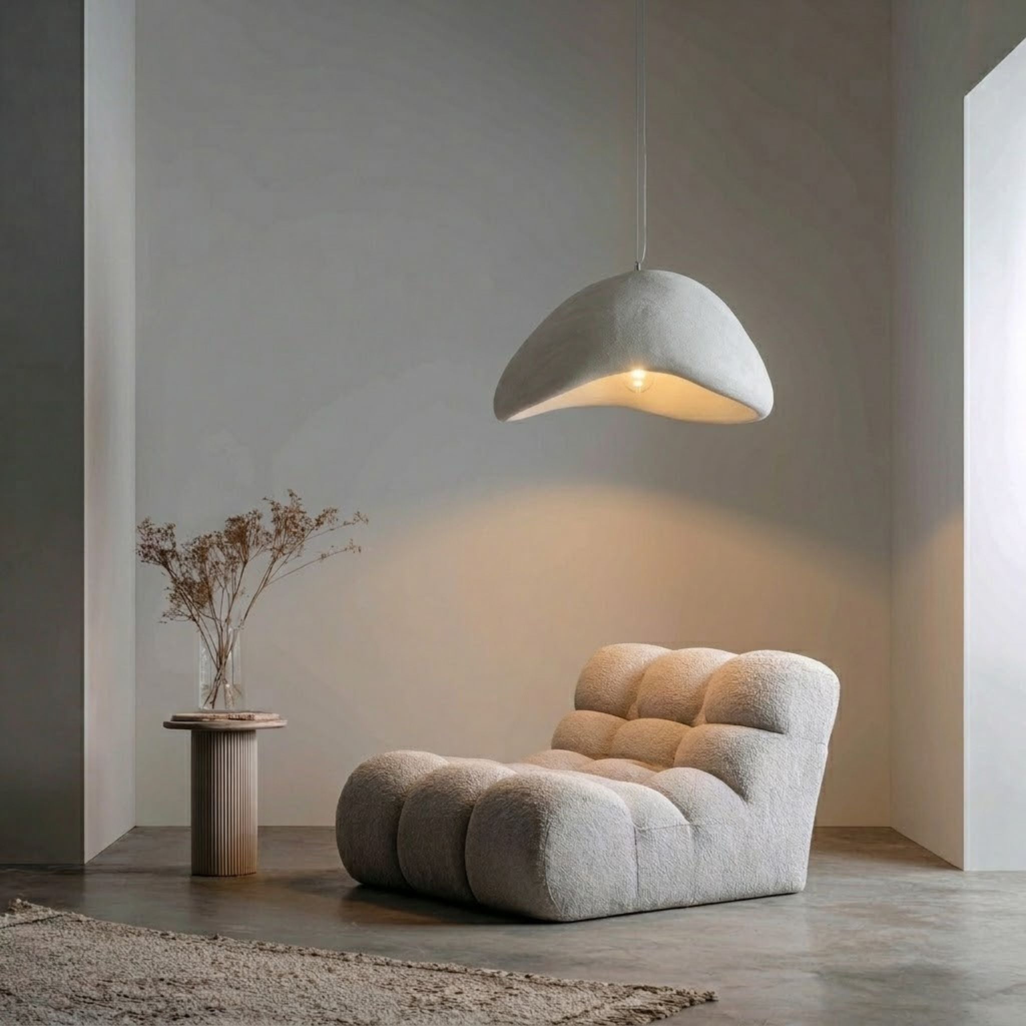 Bela Wave Ceiling Lamp | Japandi Design, Matte White Finish