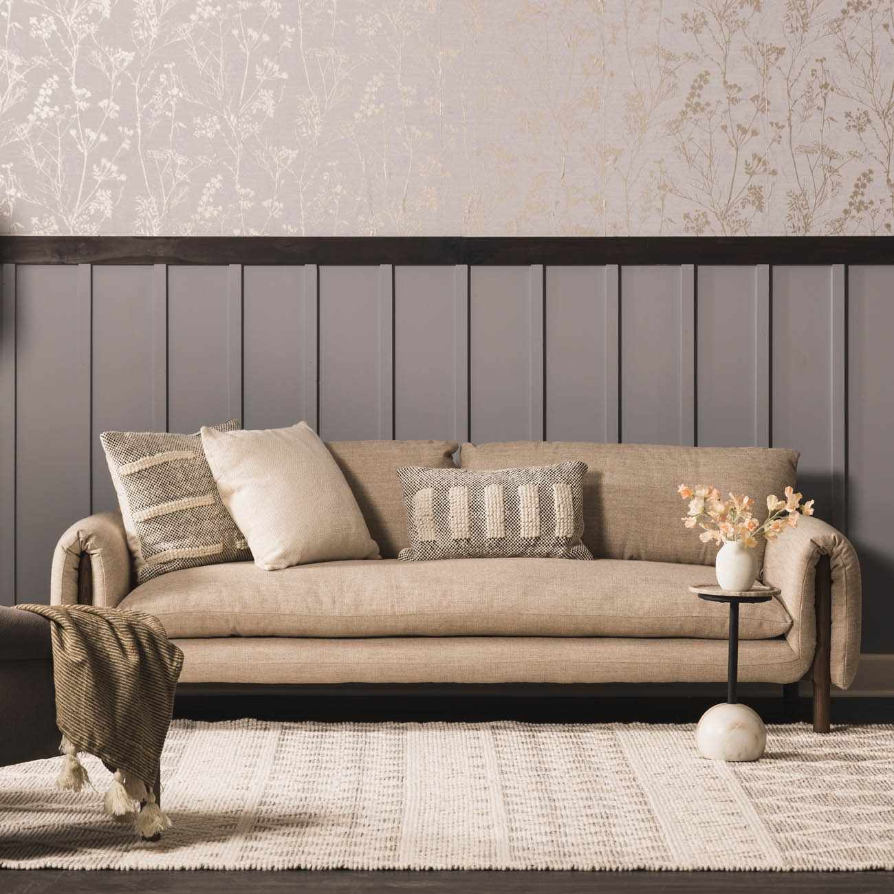 Brixon Area Rug  Hand Woven  100% Wool, Transitional Style