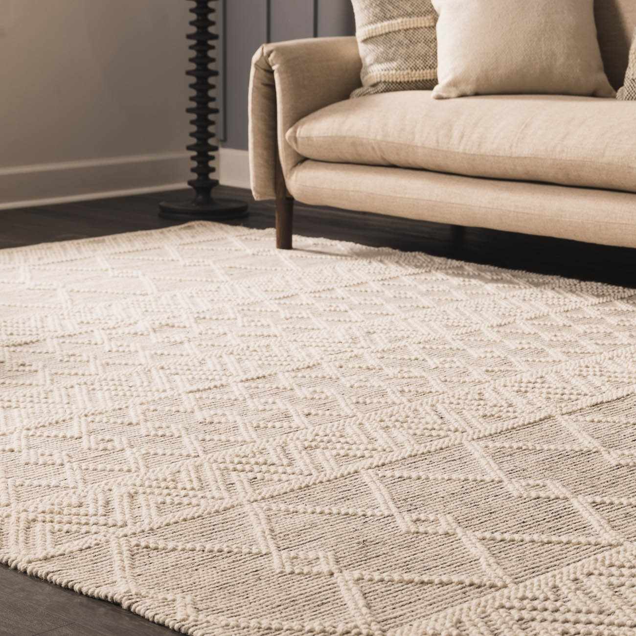 Brixon Area Rug  Hand Woven  100% Wool, Transitional Style