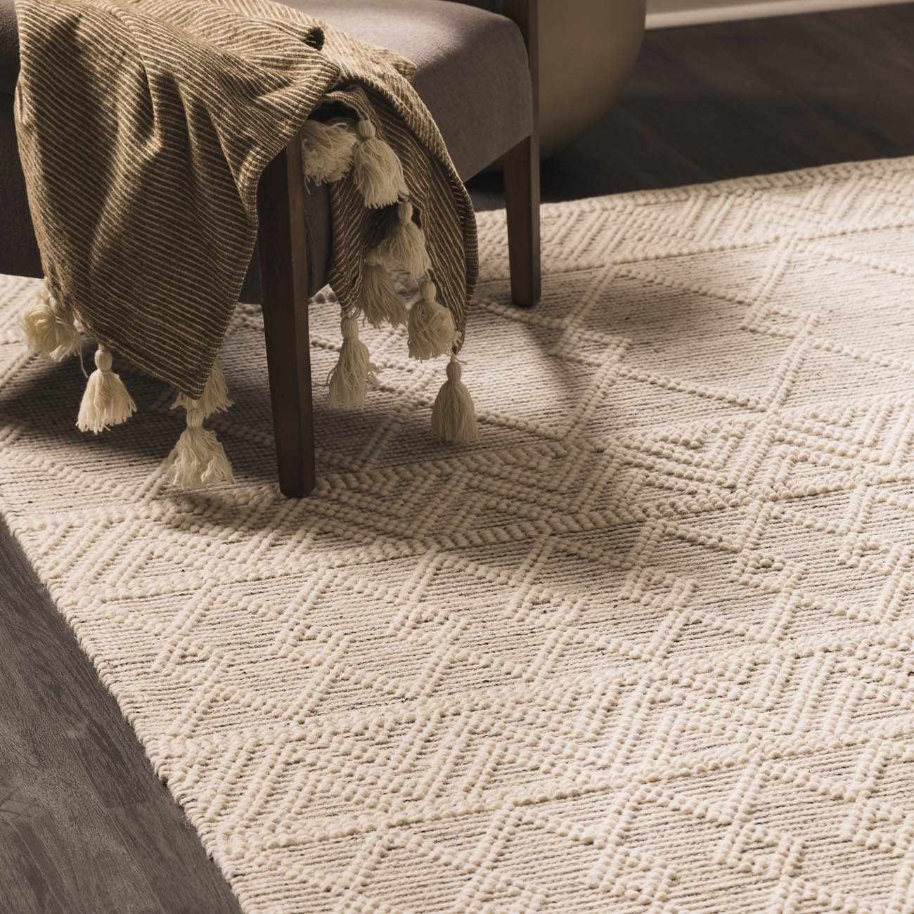 Brixon Area Rug  Hand Woven  100% Wool, Transitional Style