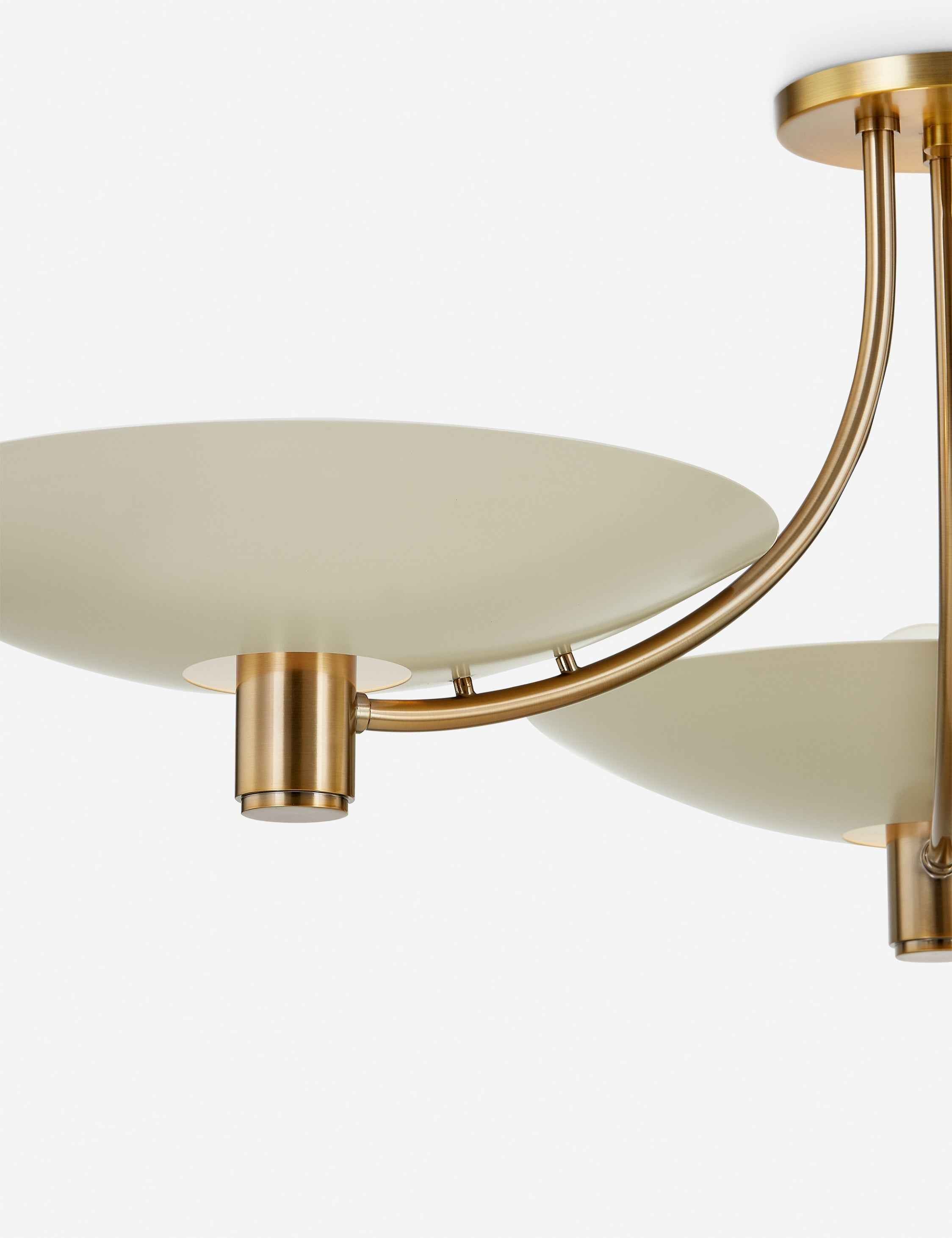 Taro Semi-Flush Mount Light | Elegant Curved Arms, Three Bowl Shades