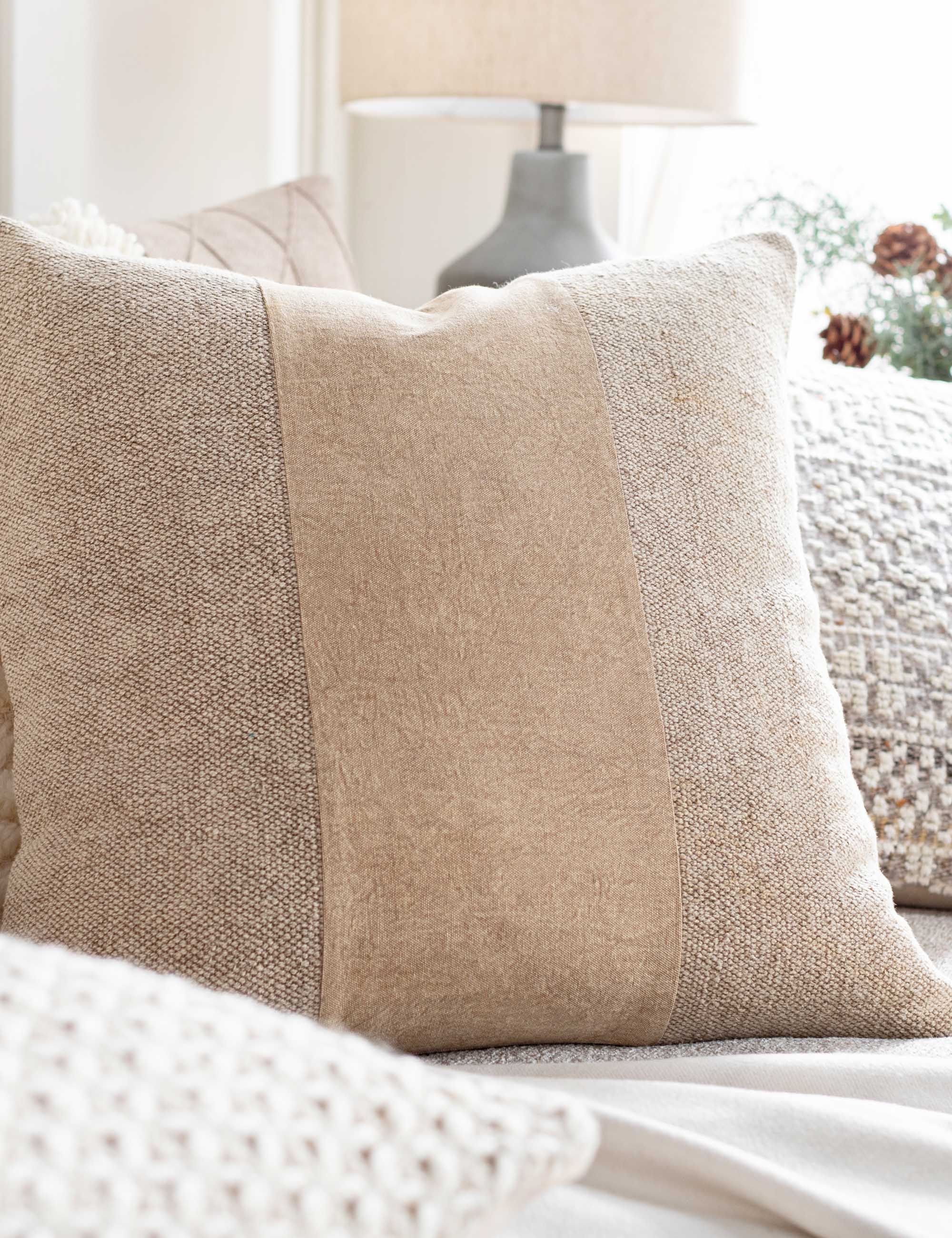 Ava Accent Pillow | Handwoven Stripe Design