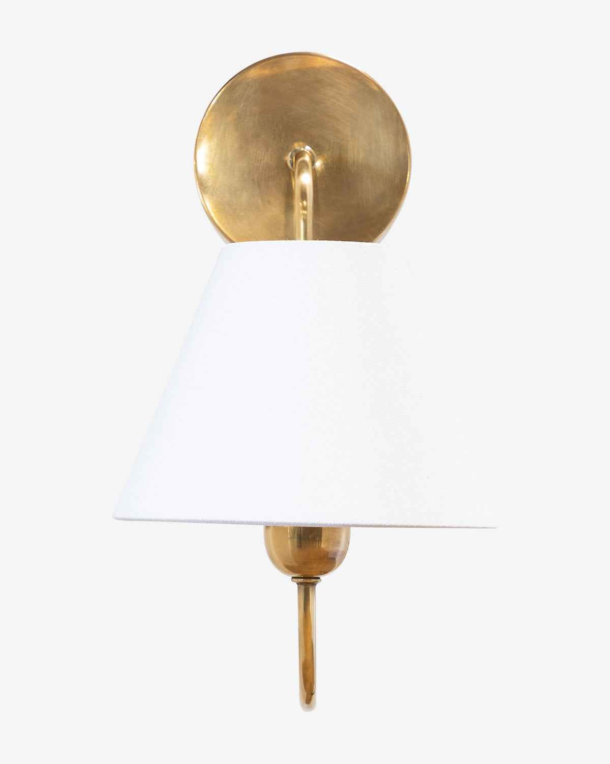 Vireo Sconce  Brass Body with Linen Shade