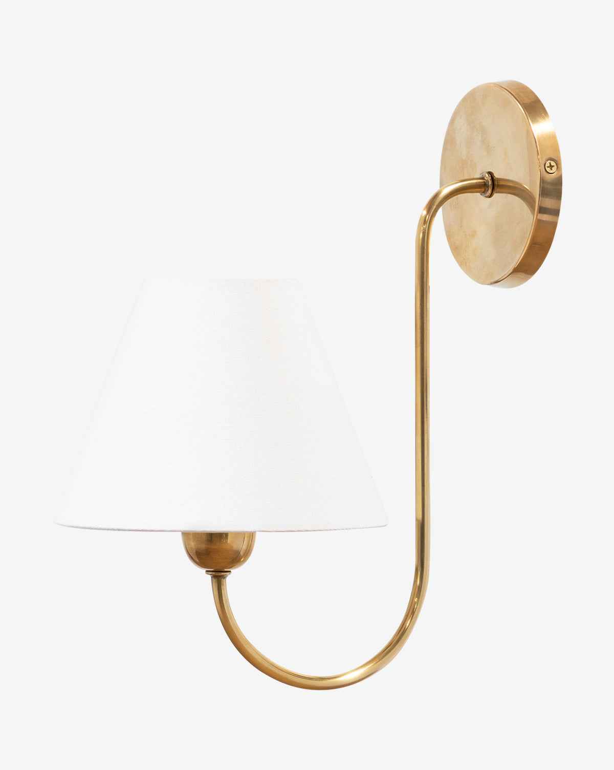 Vireo Sconce  Brass Body with Linen Shade