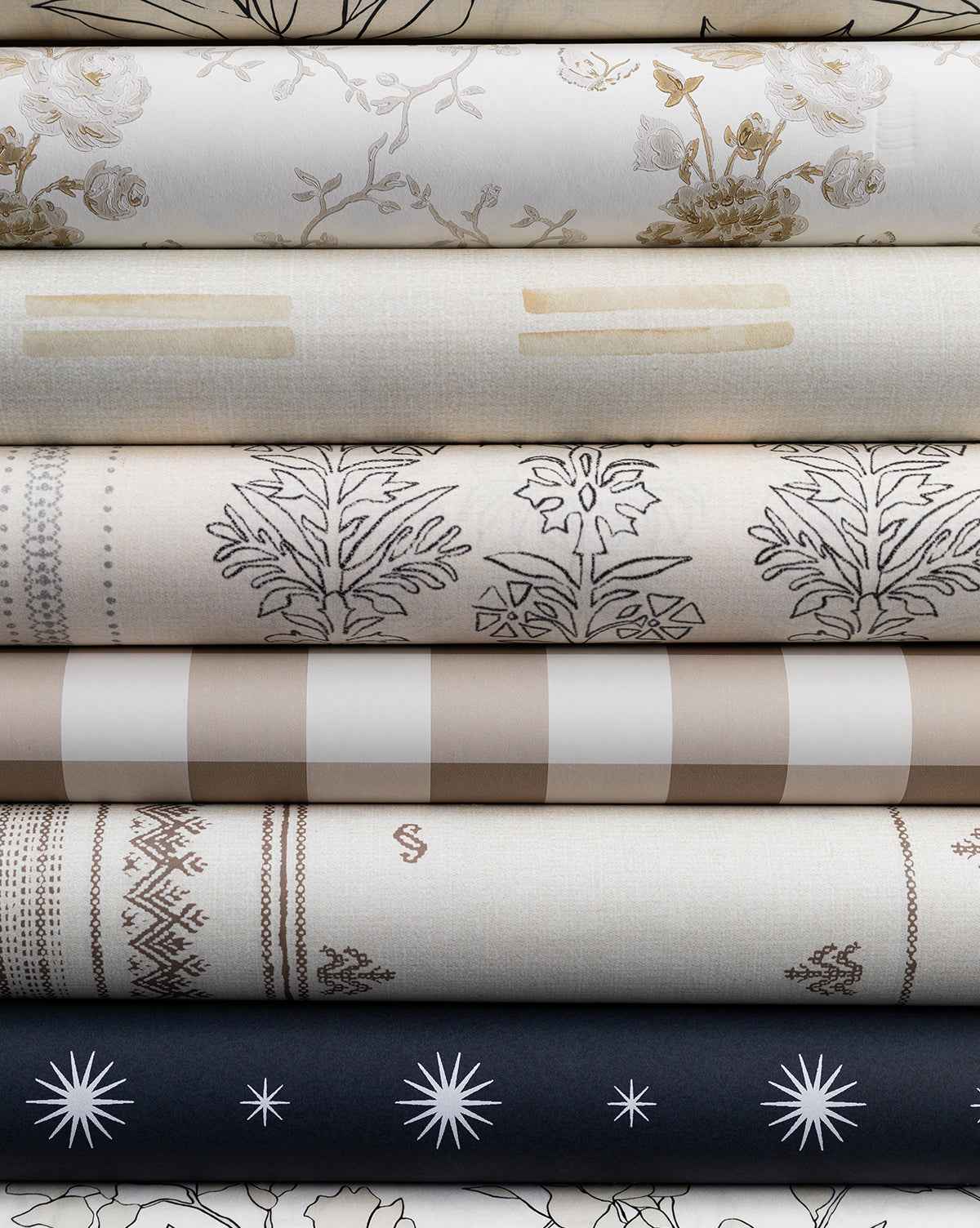 Demi Floral Stripe Wallpaper  High-Quality Matte Paper