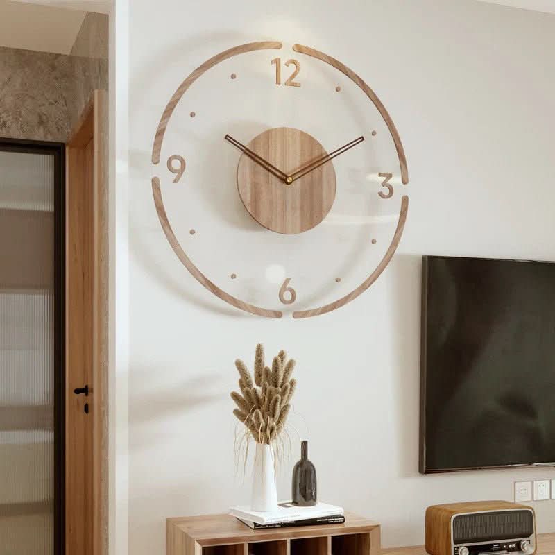 Belo Wall Clock | Silent Quartz, Wood & Acrylic Design