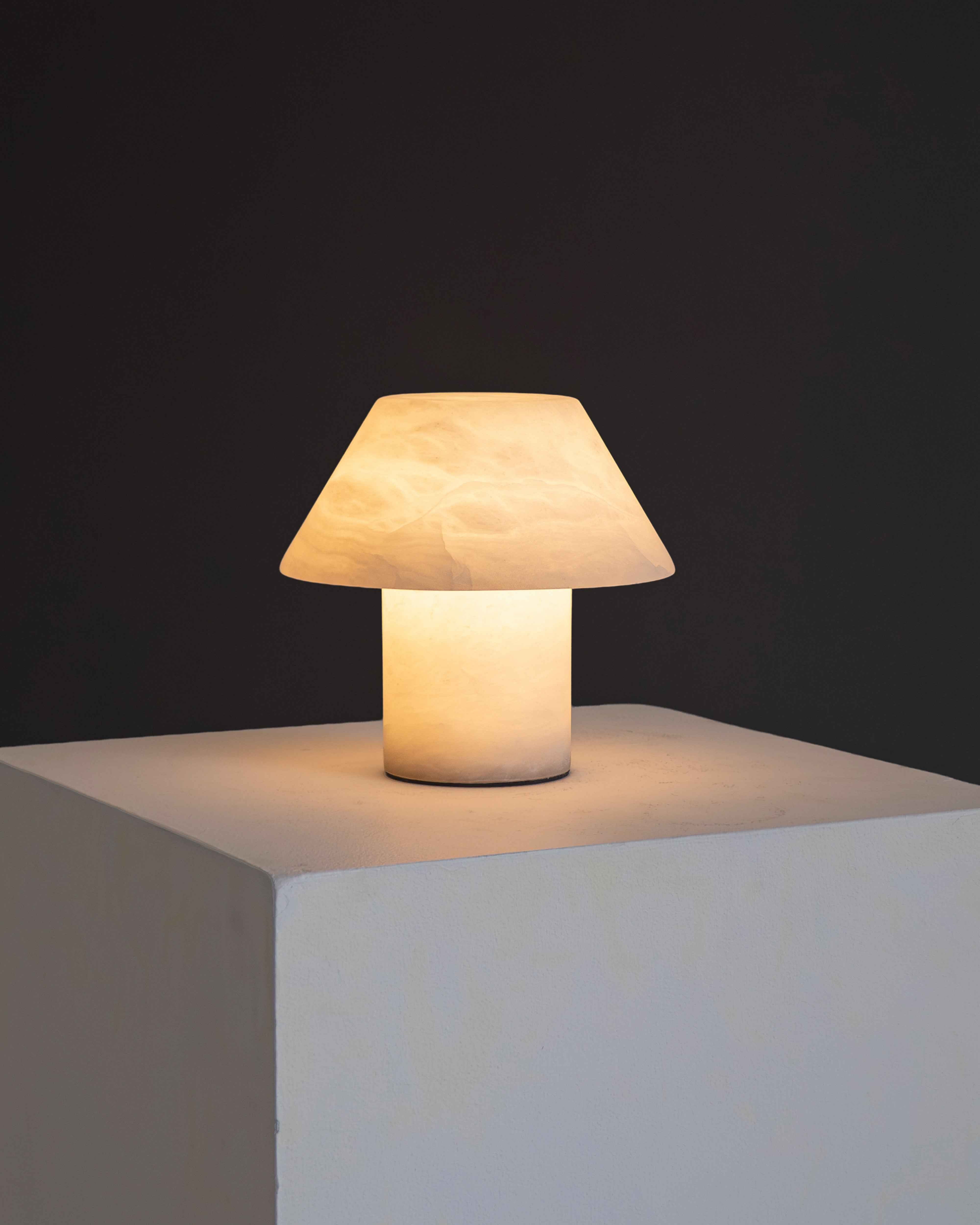 Alora Table Lamp | Alabaster Stone, Warm Glow