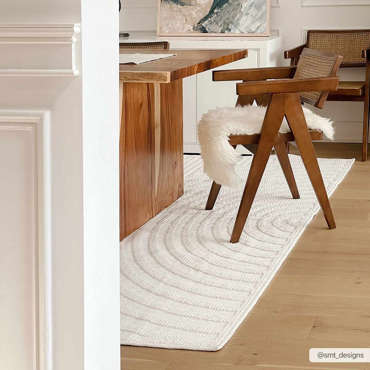 Davo 3D Rug Machine Washable Medium Pile Off-White