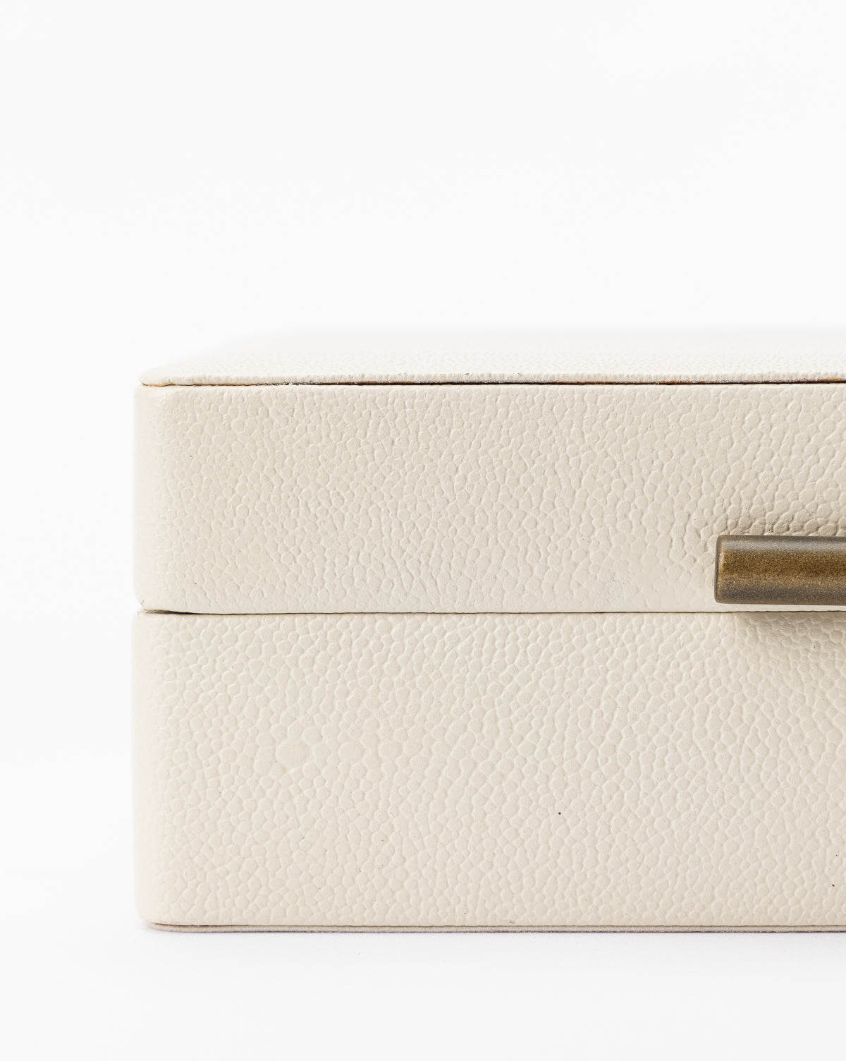 Bela Shagreen Box  Cream Finish with Metallic Hardware