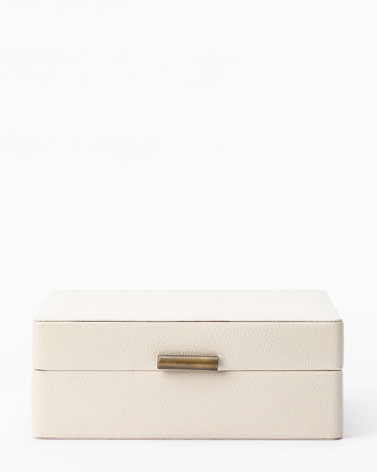 Bela Shagreen Box  Cream Finish with Metallic Hardware