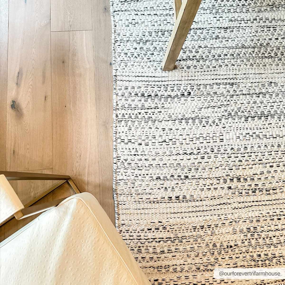 Wyla Wool Area Rug Hand Woven Medium Pile Cream Black