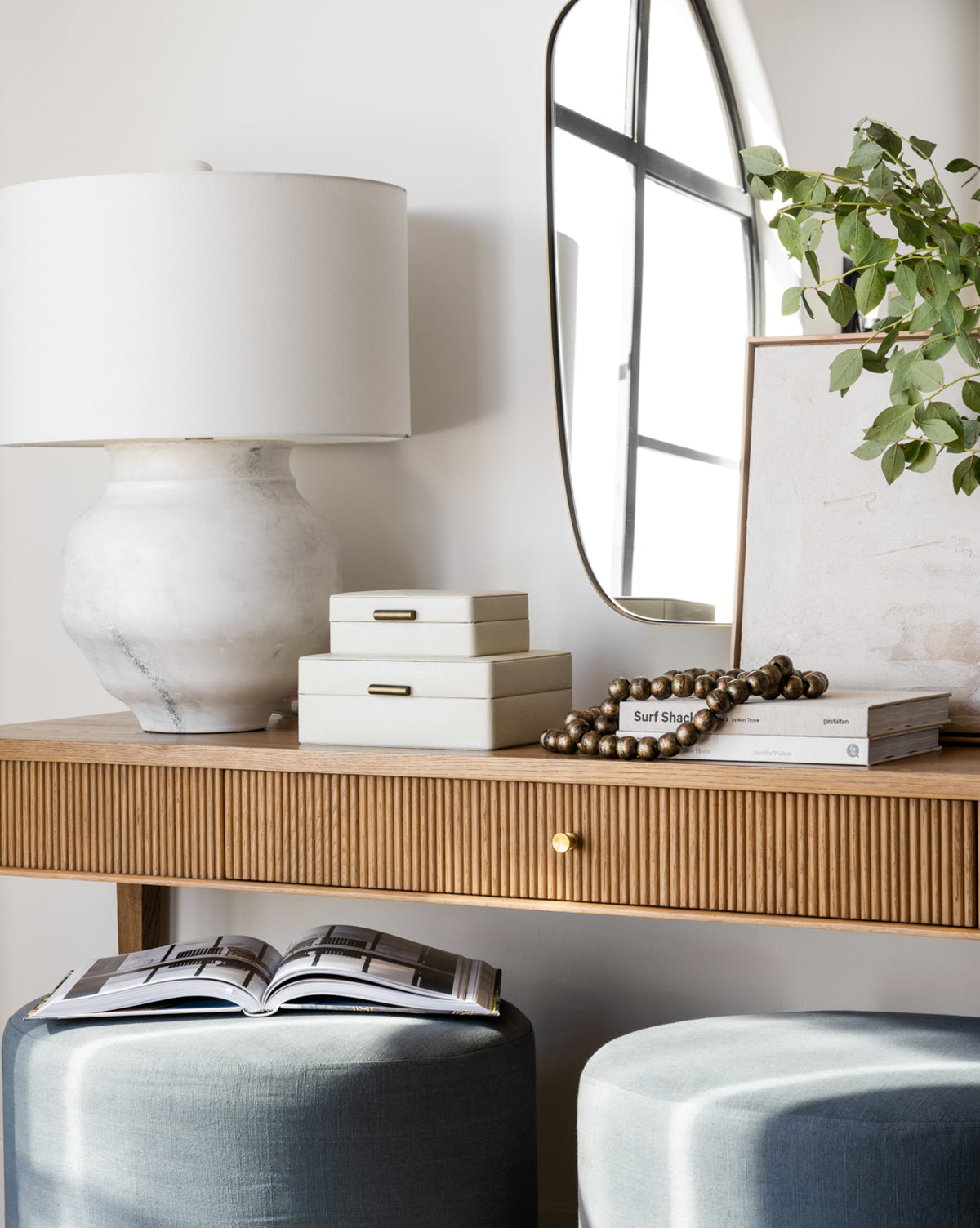Bela Shagreen Box  Cream Finish with Metallic Hardware