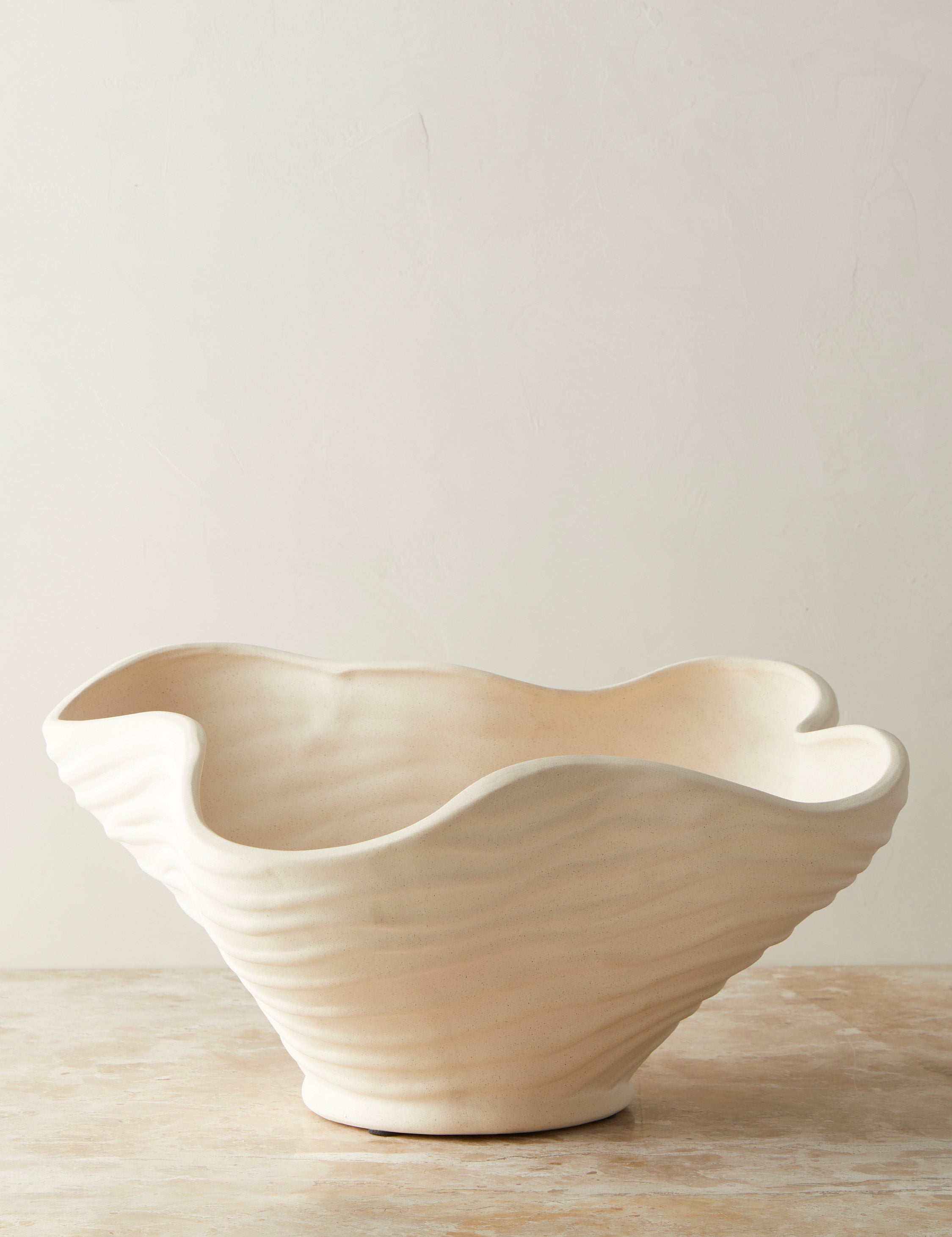 Bello Wrinkle Decorative Bowl | Organic Earthen Form, Textural Glaze