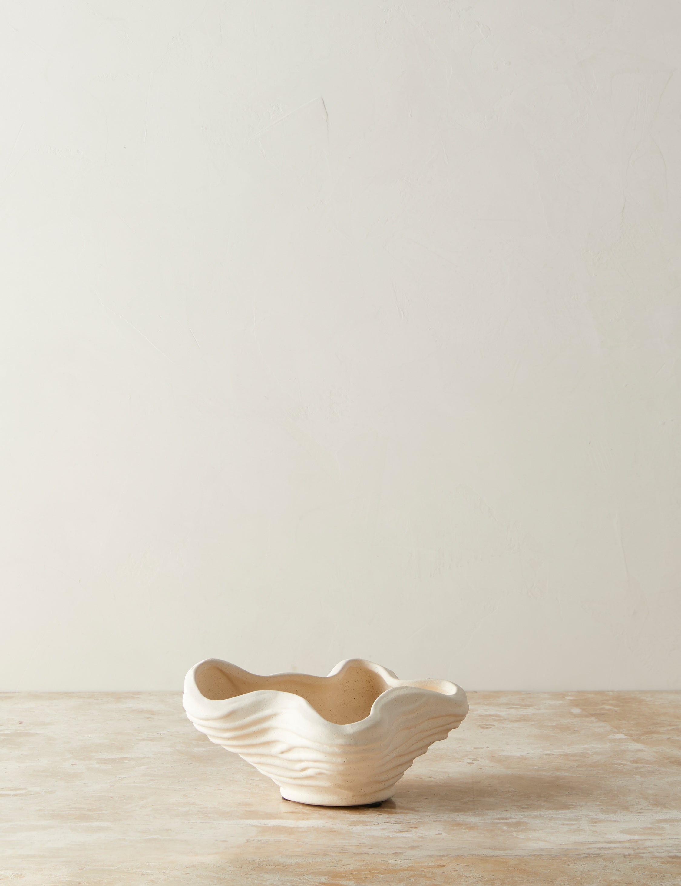 Bello Wrinkle Decorative Bowl | Organic Earthen Form, Textural Glaze