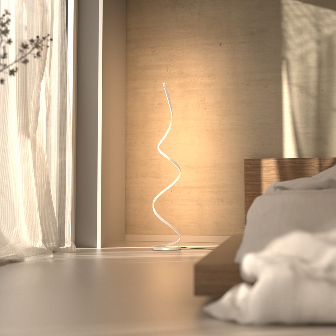 Wynd LED Floor Lamp | Twisted Minimalist Design, Dimming Function