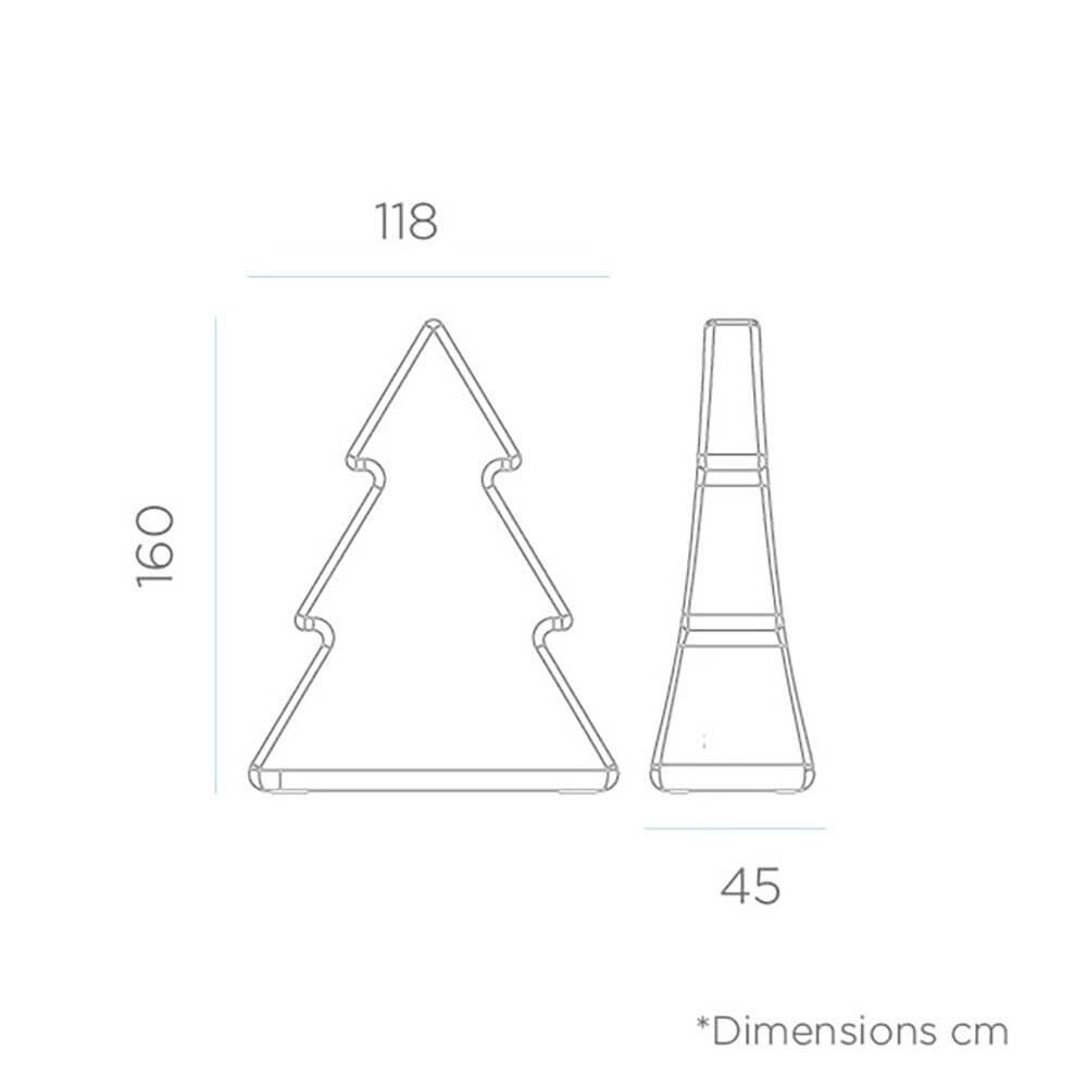 Bello LED Pine Tree | 160cm Battery & Solar, IP65 Weather-Resistant