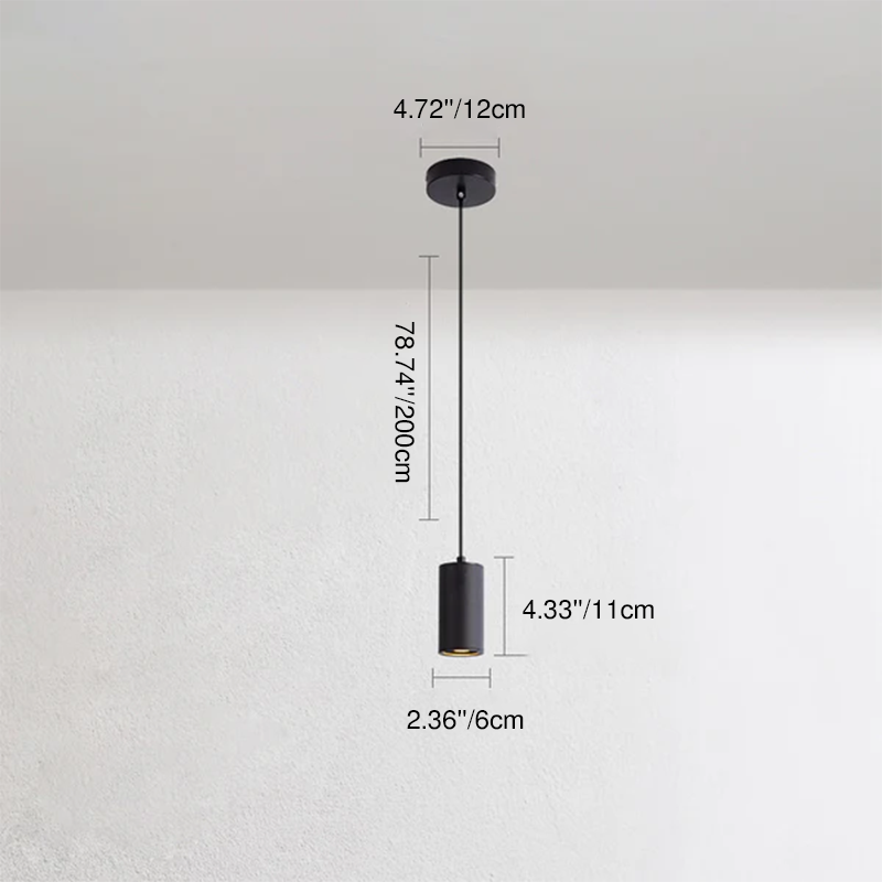 Nordic Minimalist Iron Mini Pendant Light - 1-Light Column Design