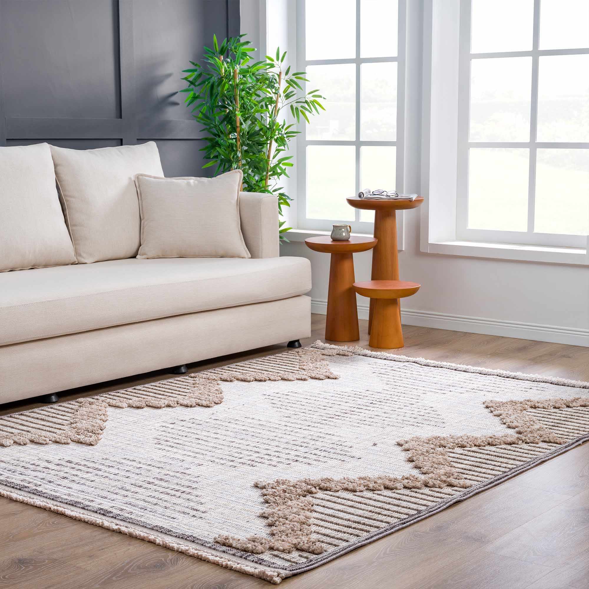 Milo High-Low Rustic Rug  Machine Woven  100% Polyester