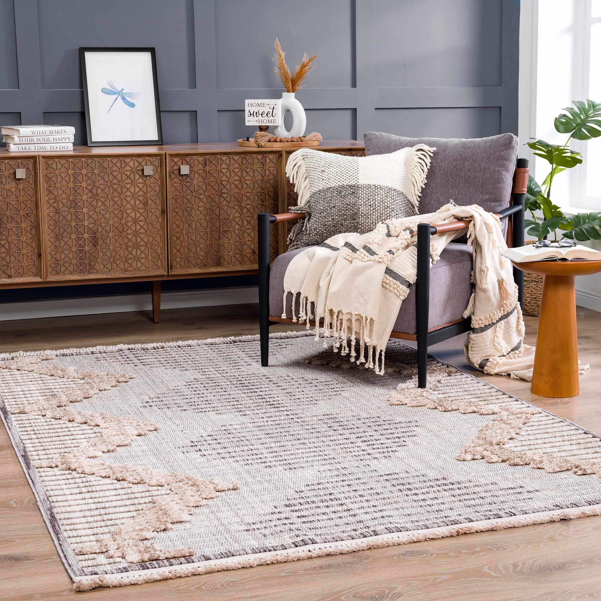 Milo High-Low Rustic Rug  Machine Woven  100% Polyester
