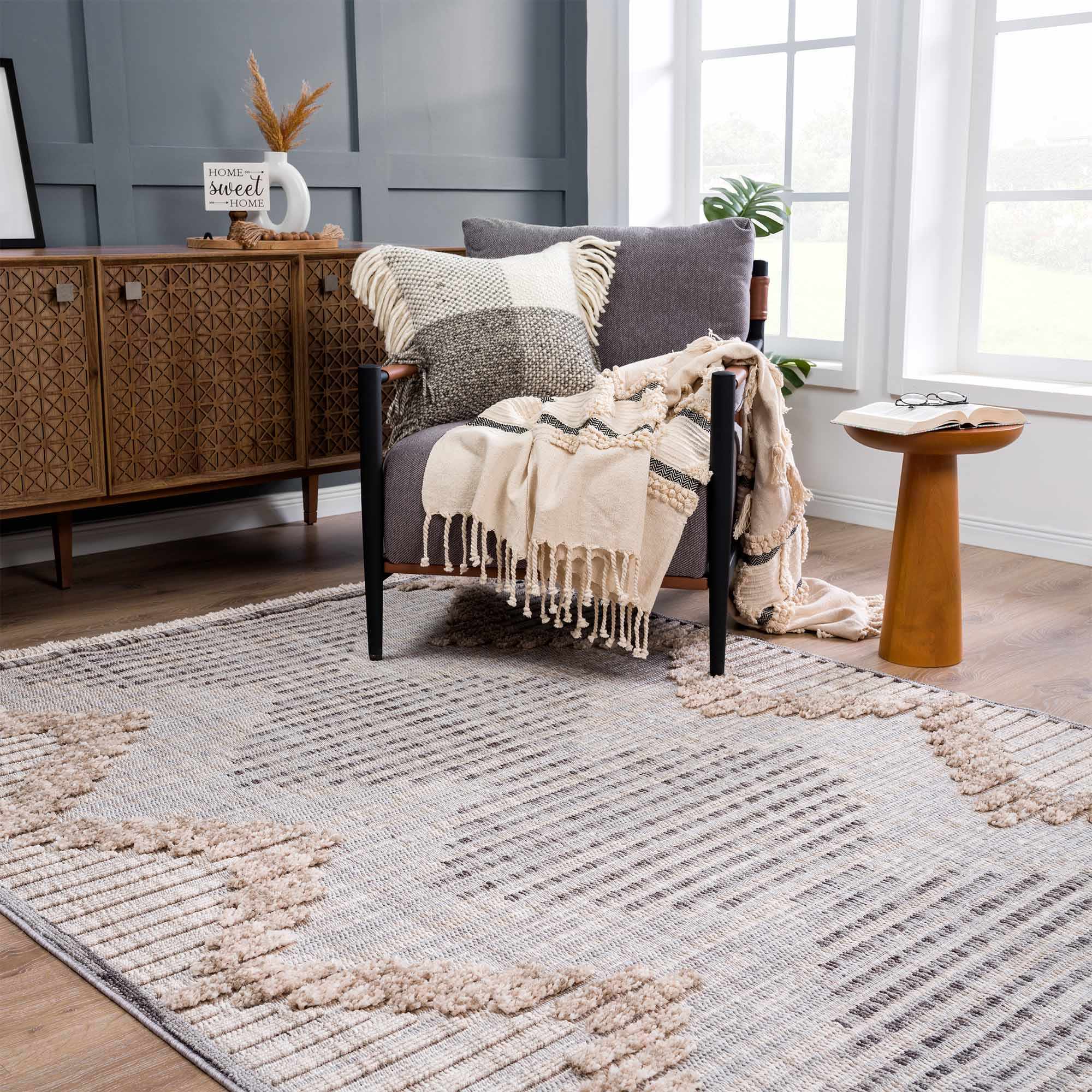 Milo High-Low Rustic Rug  Machine Woven  100% Polyester