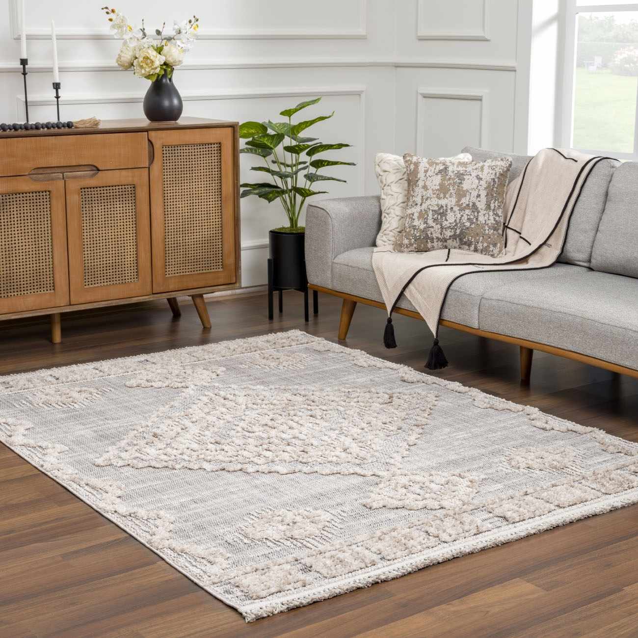 Aero Ampusungan Area Rug  High Pile  Transitional Bohemian Design