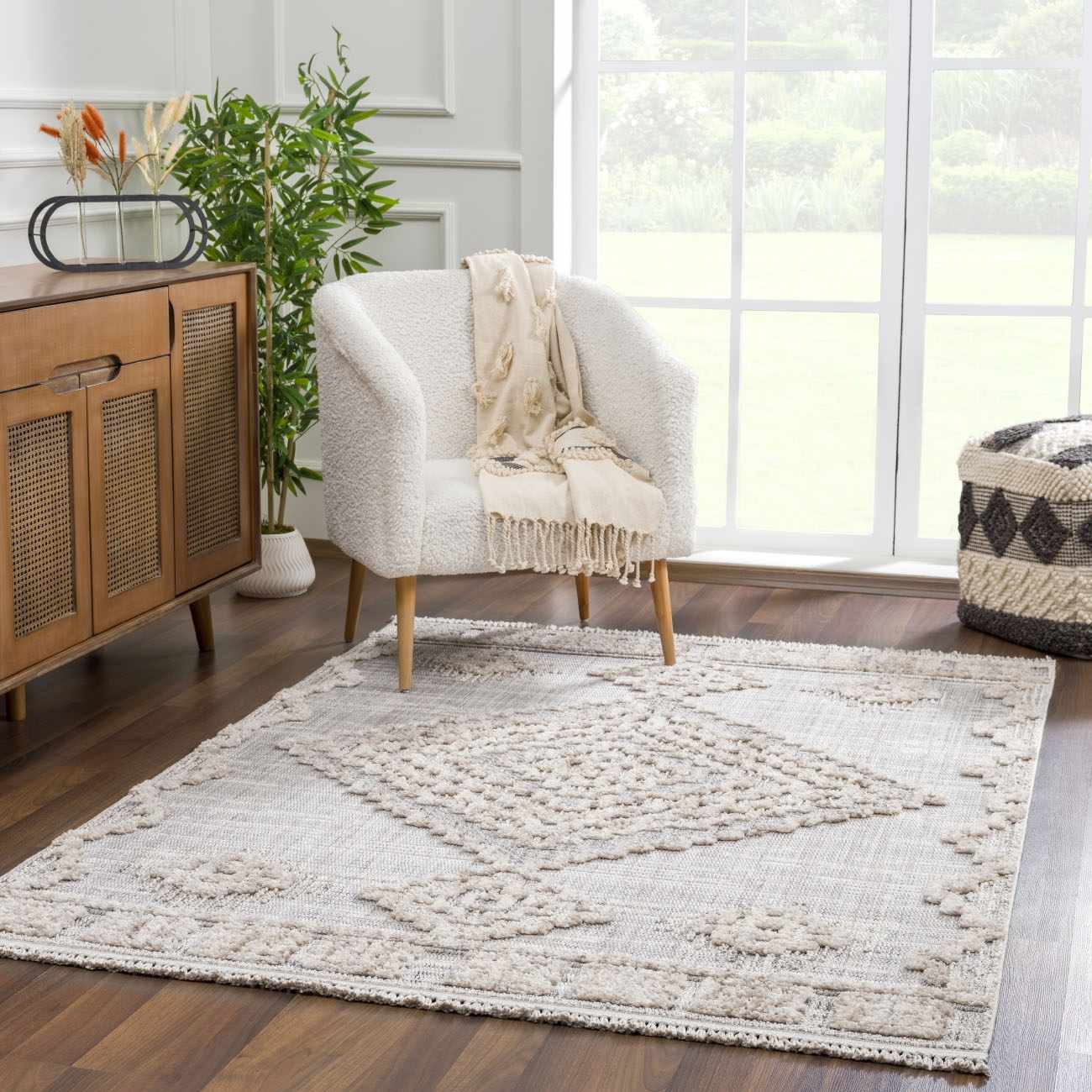 Aero Ampusungan Area Rug  High Pile  Transitional Bohemian Design