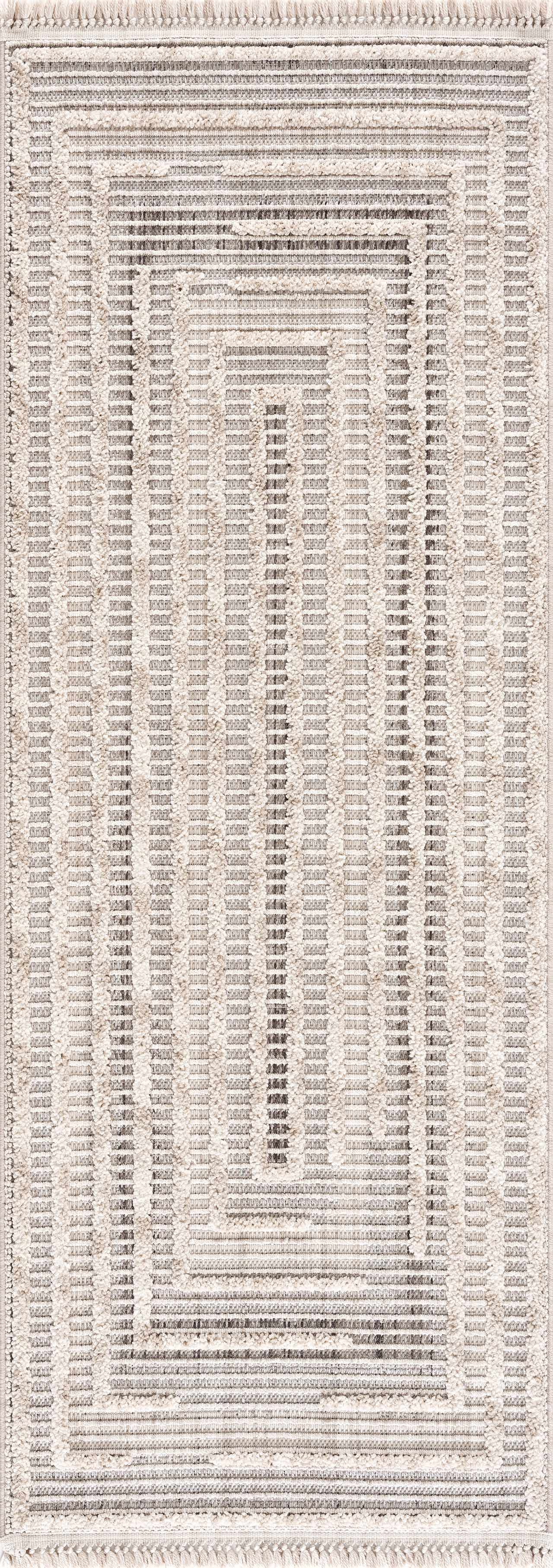 Lunara Area Rug  High Pile  Machine Woven Polyester  Charcoal/Cream