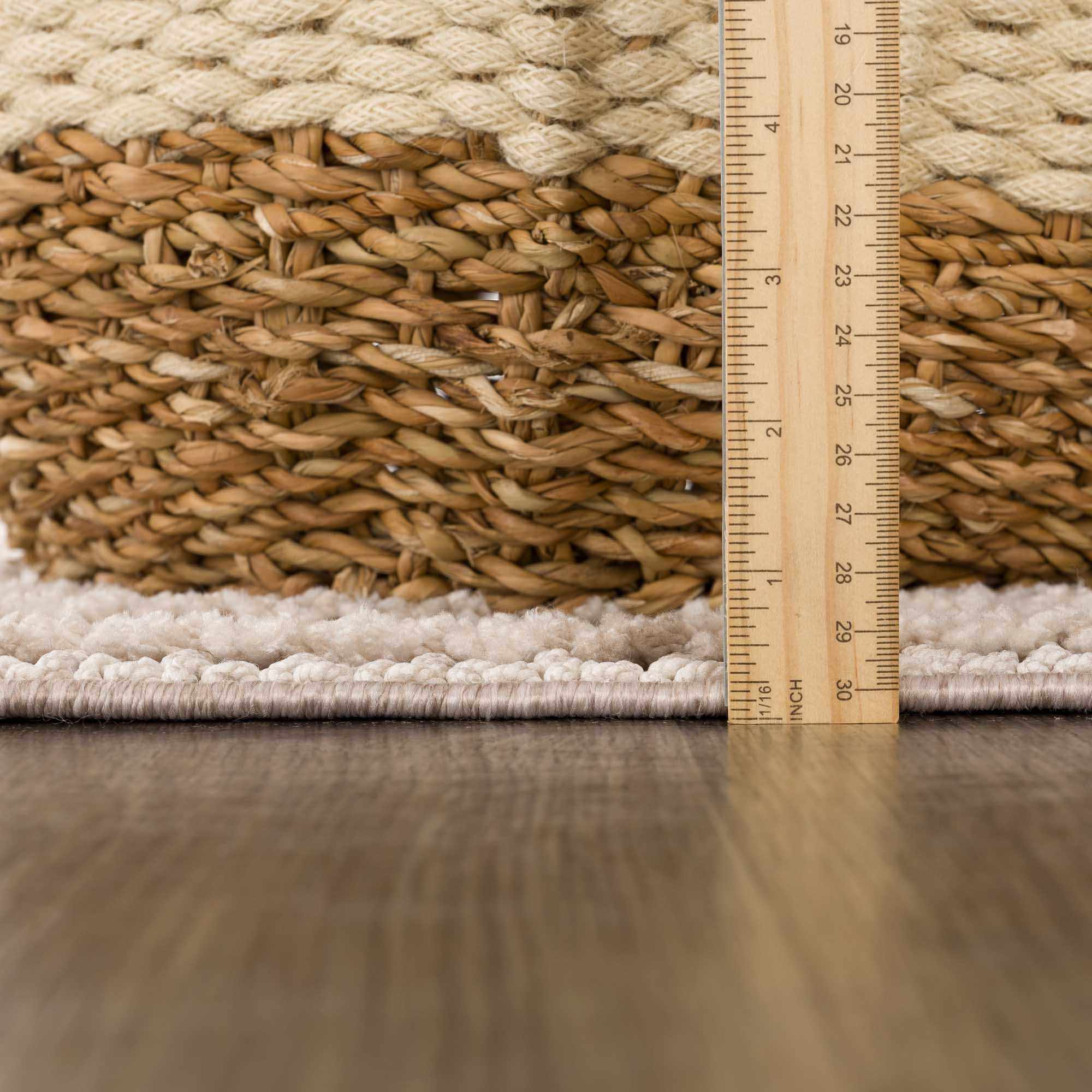 Lunara Area Rug  High Pile  Machine Woven Polyester  Charcoal/Cream
