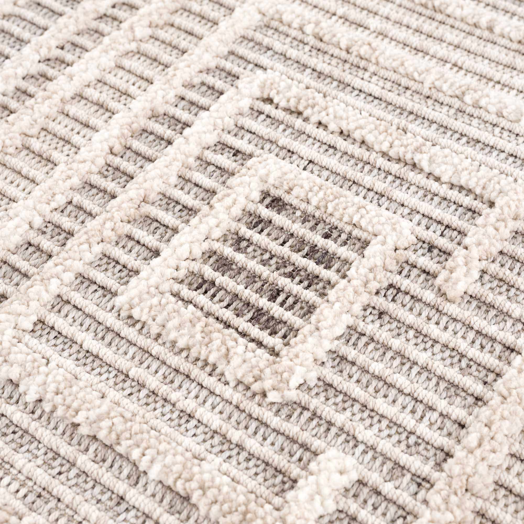 Lunara Area Rug  High Pile  Machine Woven Polyester  Charcoal/Cream