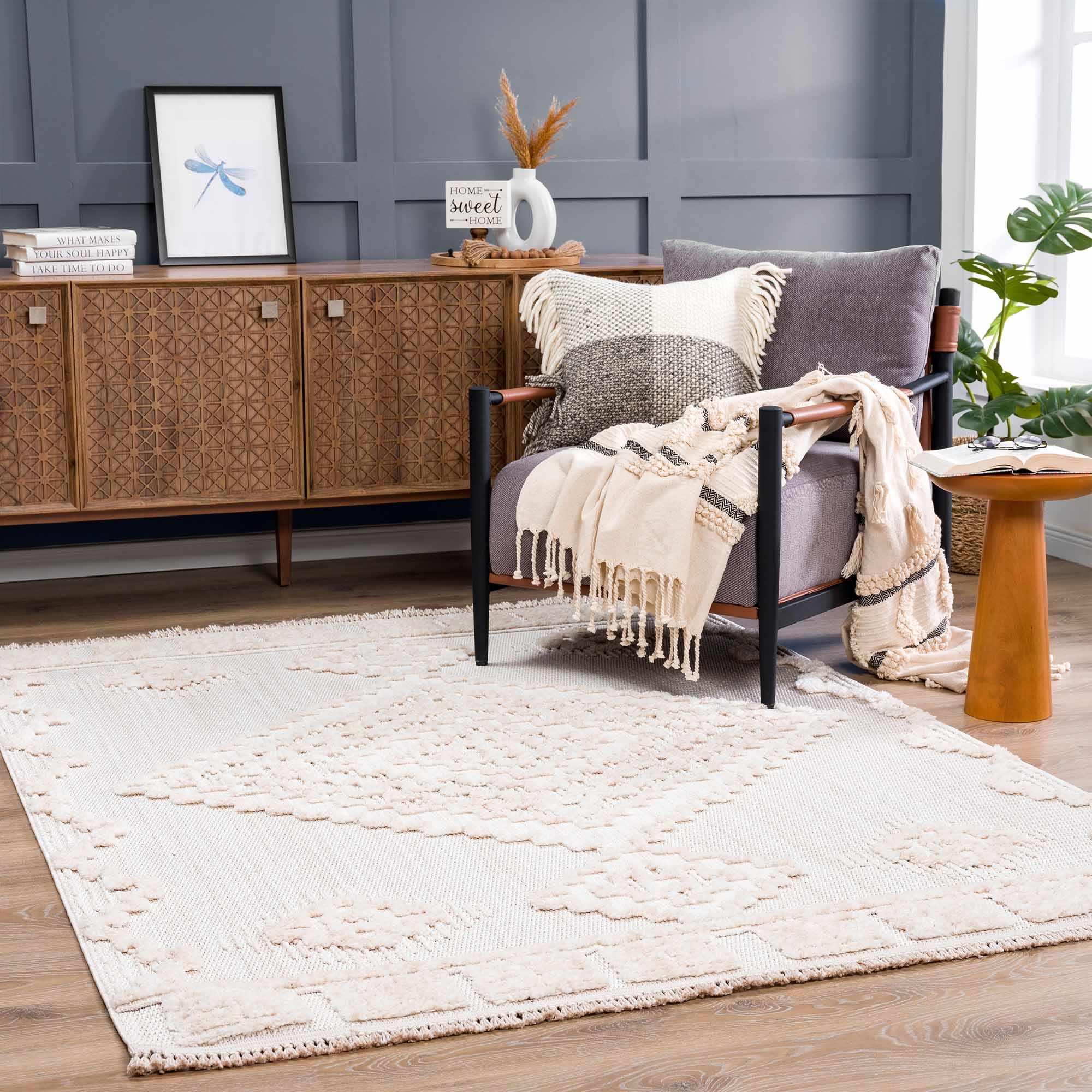 Rivo High-Low Rug  Machine Woven  Transitional Bohemian Style