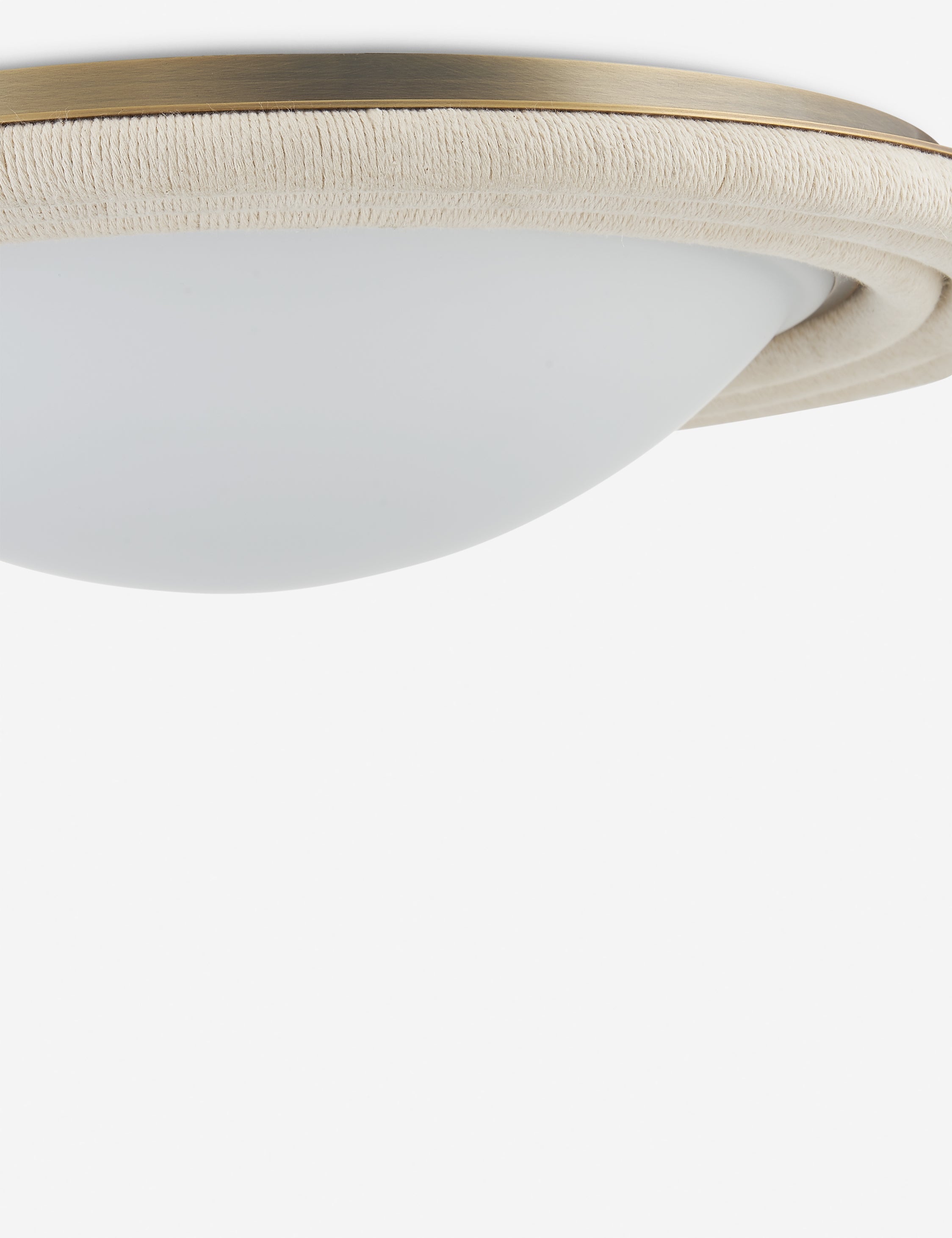 Rolo Flush Mount Light | Opal Matte Shade, Rope-Wrapped Detail