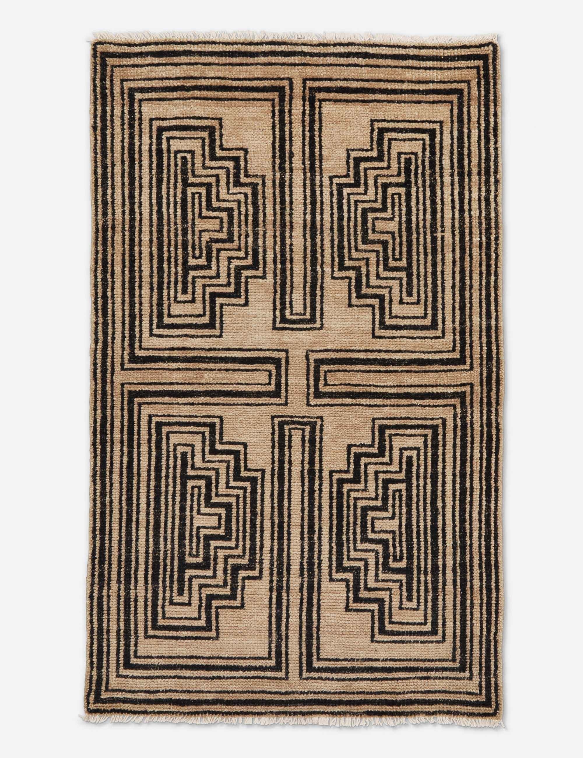 Senna Geometric Wool Rug | Hand-Knotted, Durable Design