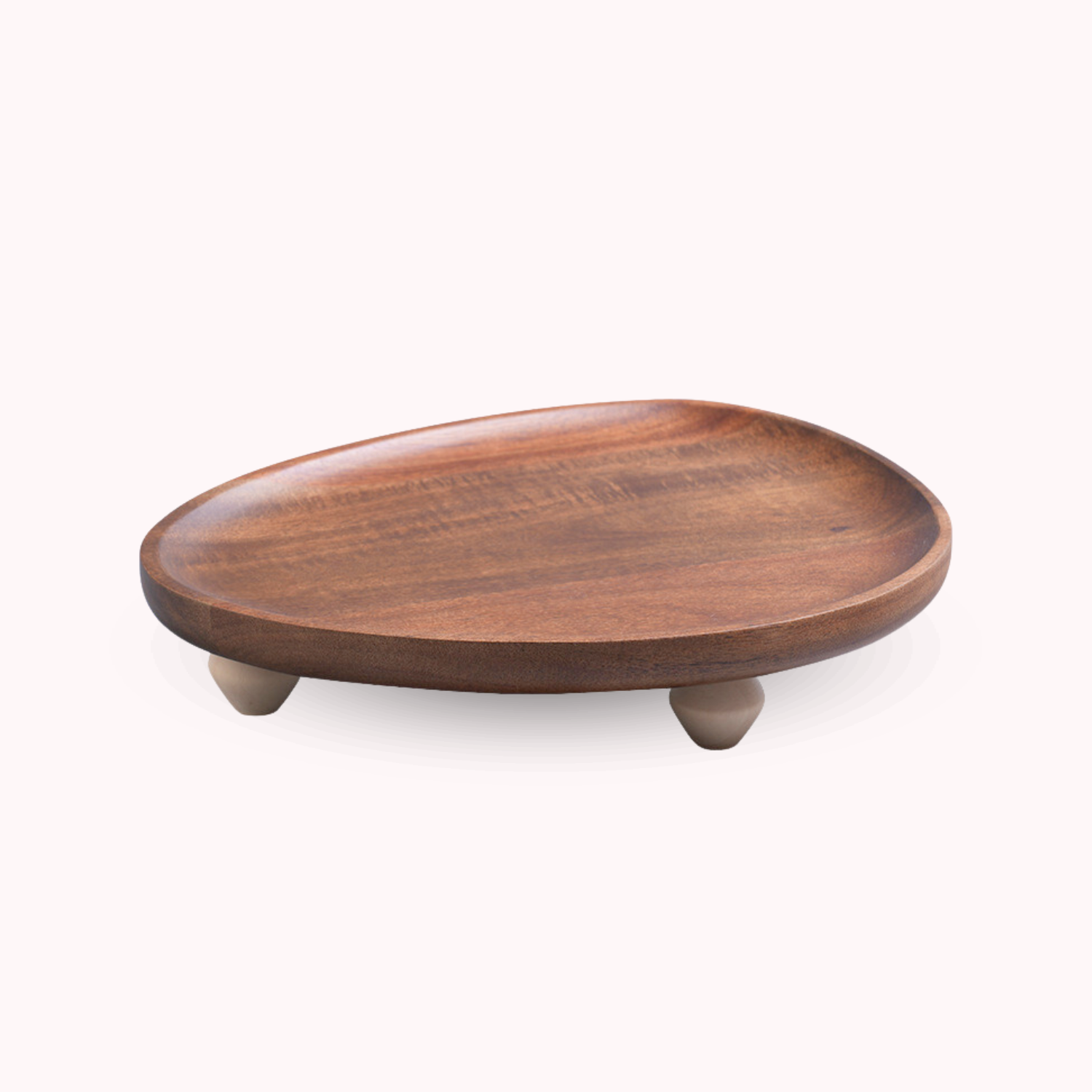 Bela Rustic Acacia Wood Tray | Elevated Design with Three Legs