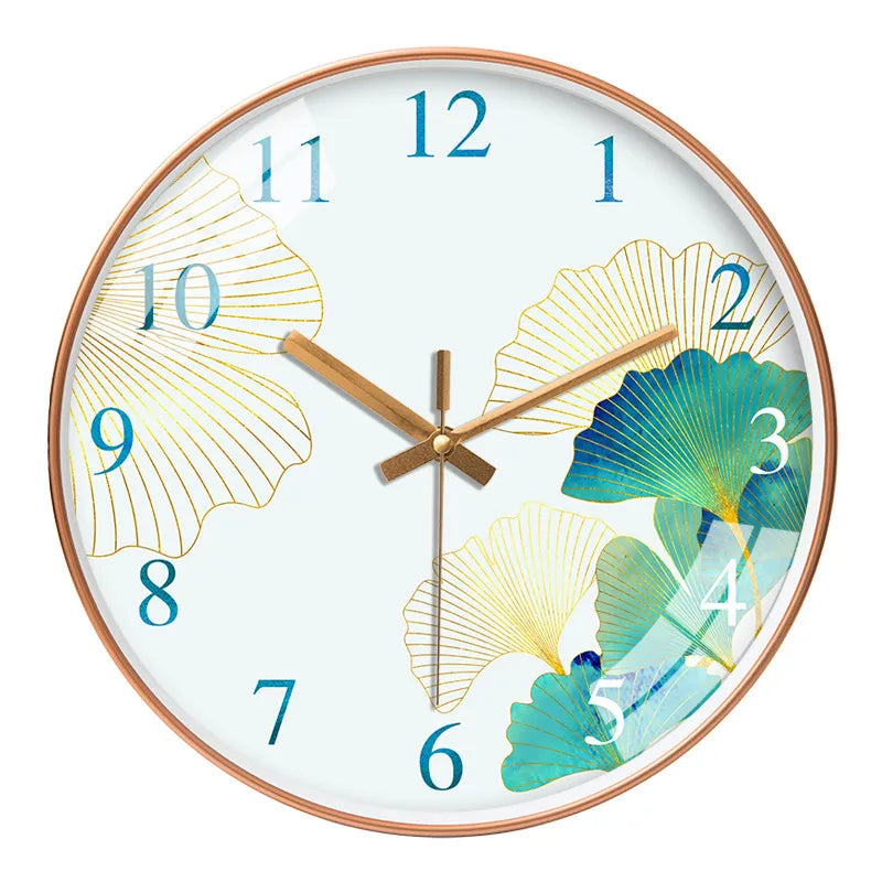 Fiora Wall Clock | Elegant Floral Design, Silent Quartz Mechanism