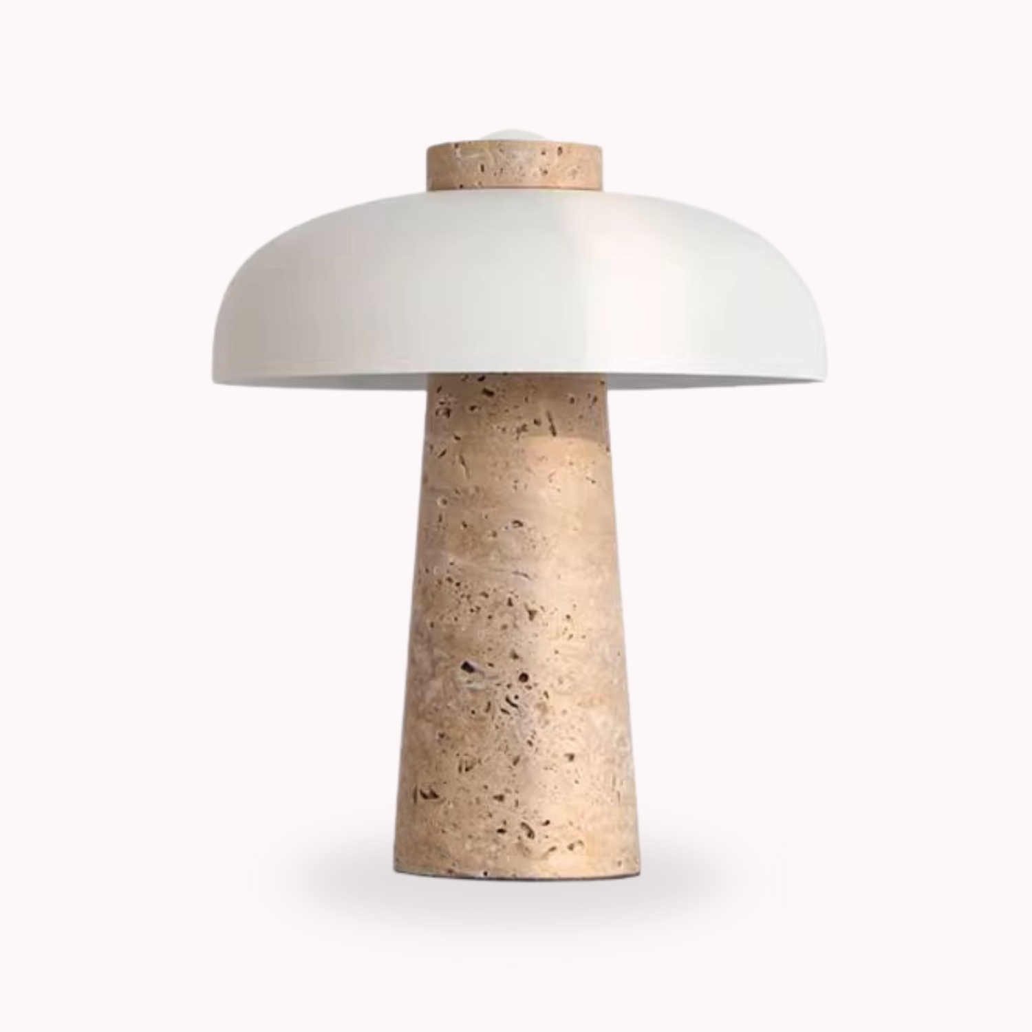 Luxe – White Modern Travertine LED Table Lamp with Touch Control - Cendre Home