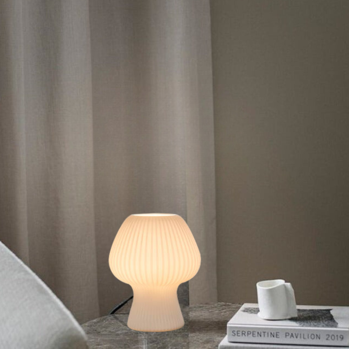 Bela Vintage Table Lamp | Ribbed Glass, Dimmable Glow