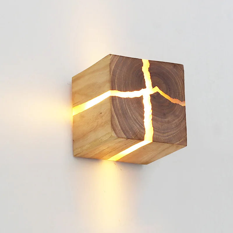 Bela Wall Light | Hand-Carved Solid Wood, Warm Ambient Glow