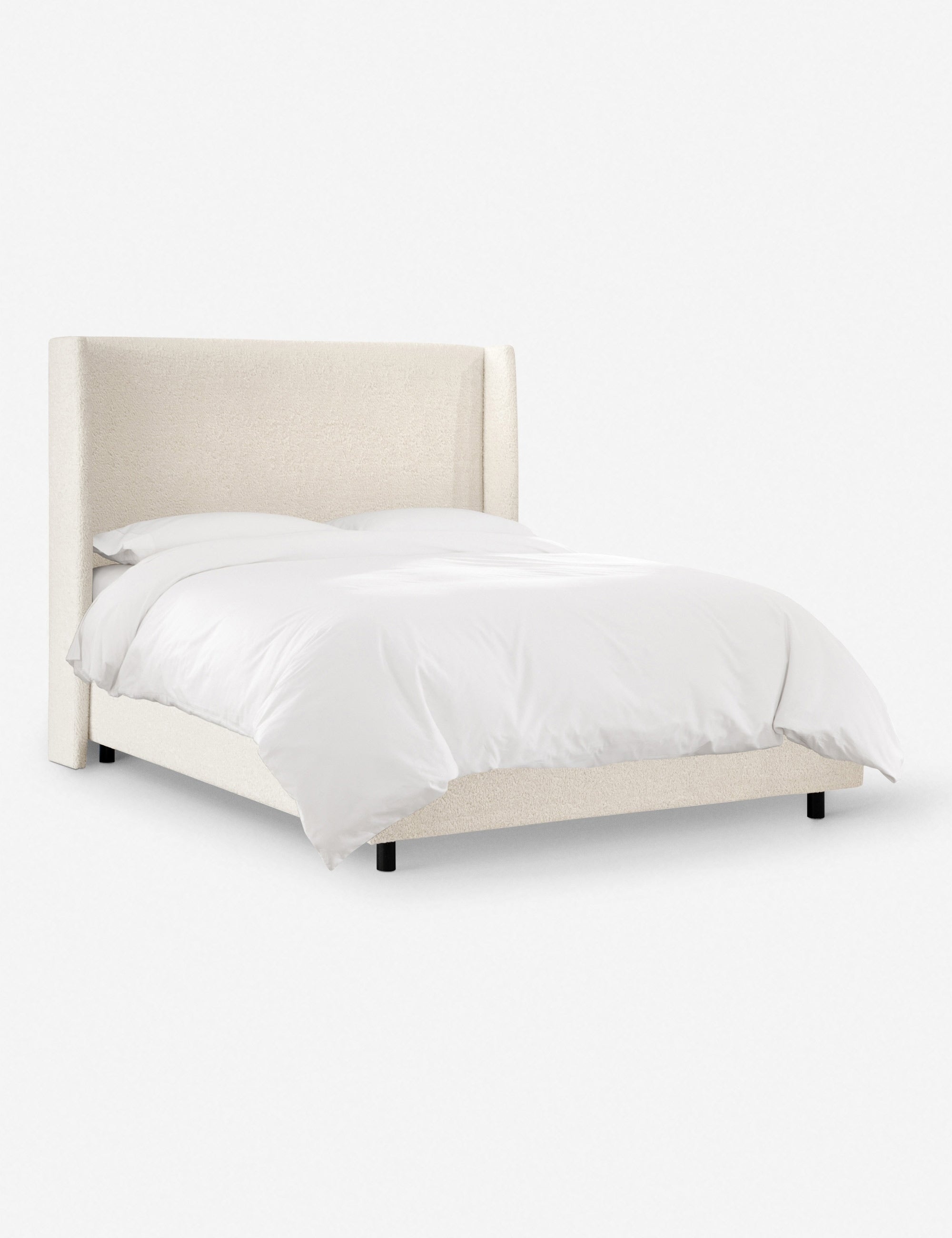Adara Upholstered Bed | Winged Headboard, Crisp Sophistication