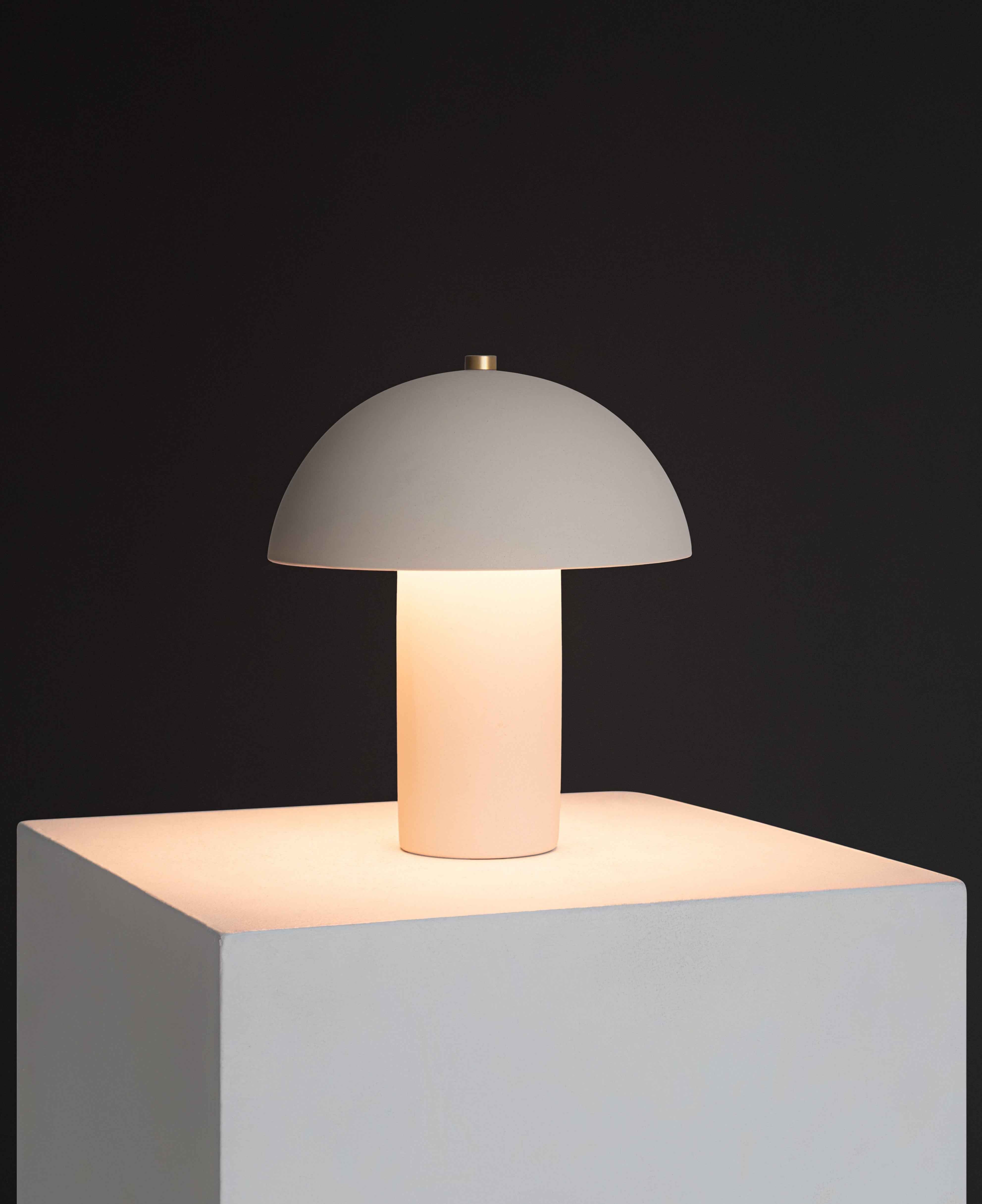 Alba Mushroom Table Lamp | Matte Ceramic, Warm Glow