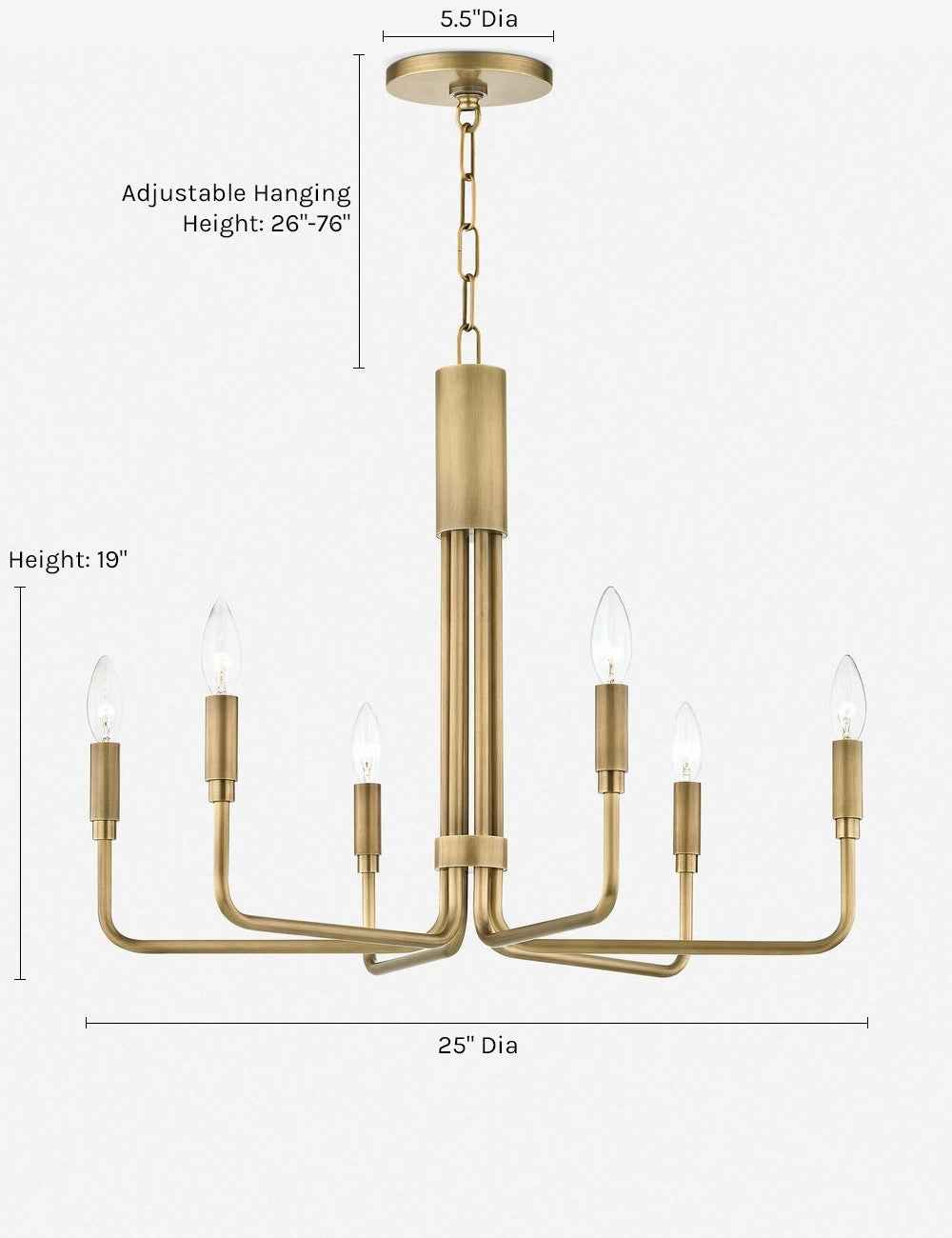 Alera Chandelier | Aged Brass, 6 or 10 Light Design