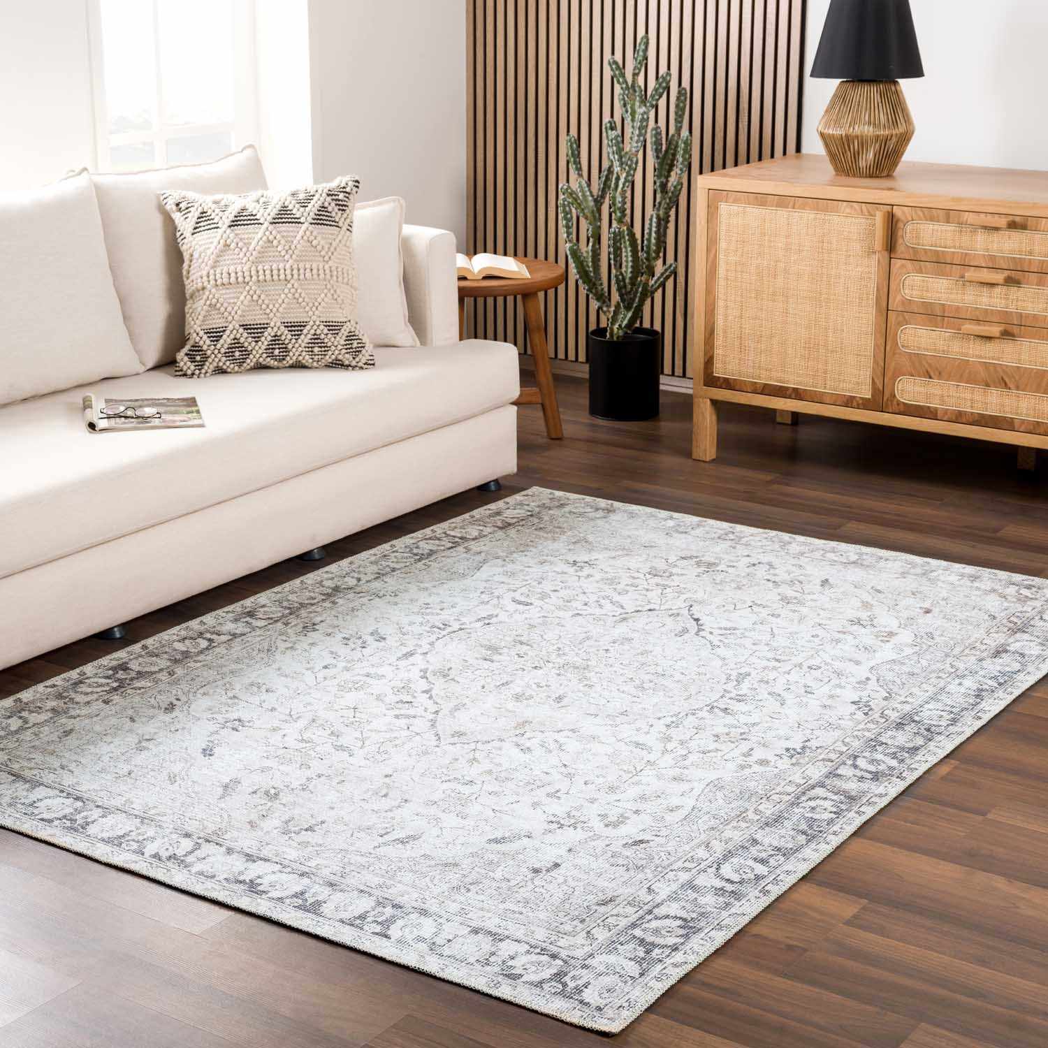 Brielle Washable Rug  Machine Woven  Light Gray