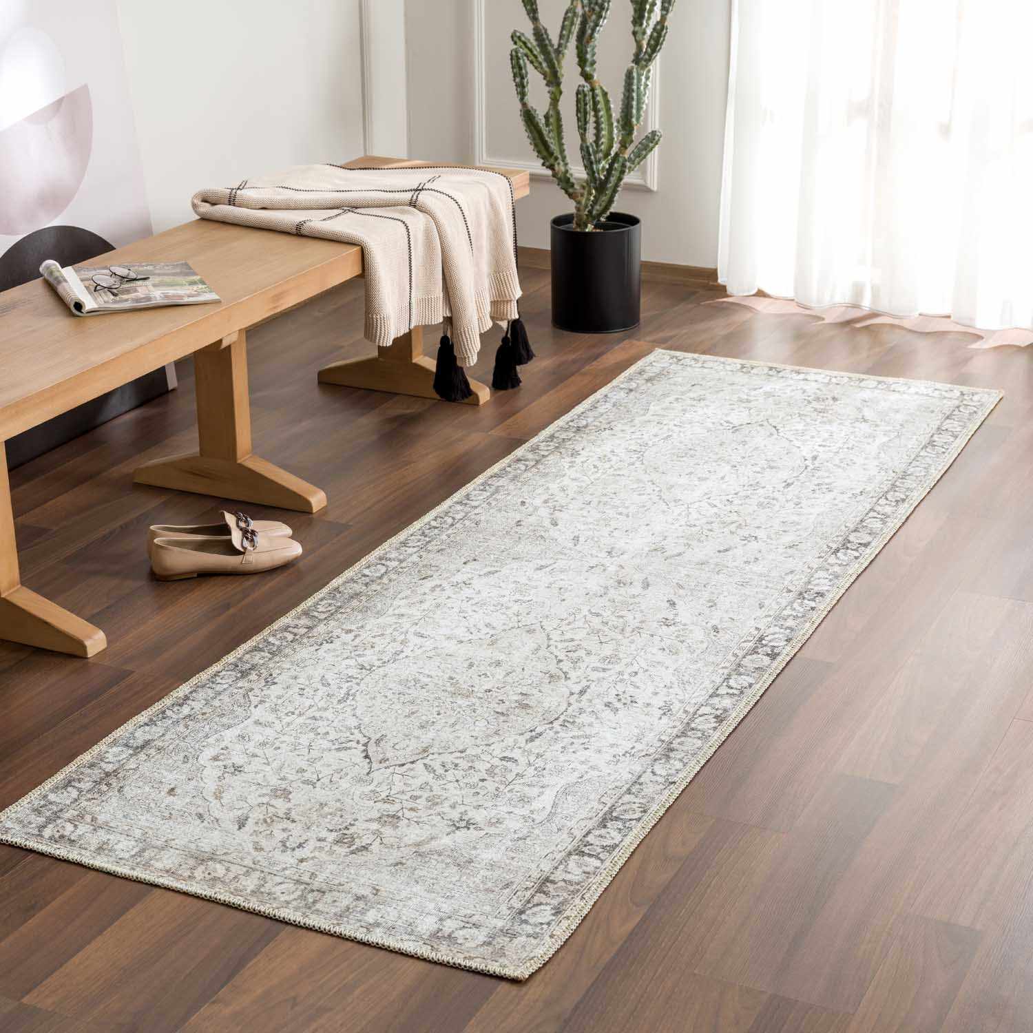 Brielle Washable Rug  Machine Woven  Light Gray