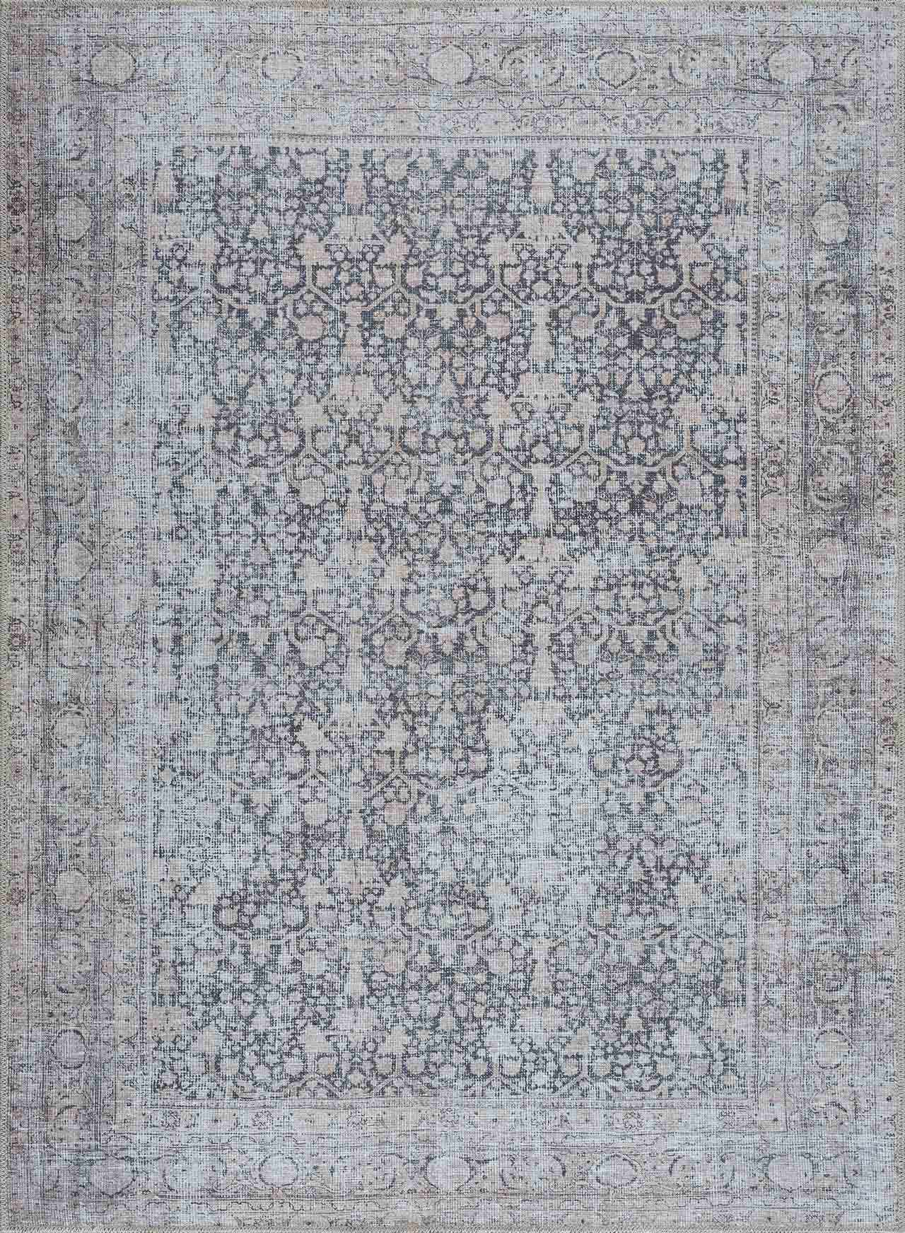 Haven Washable Rug  Machine Woven  Light Gray, Teal