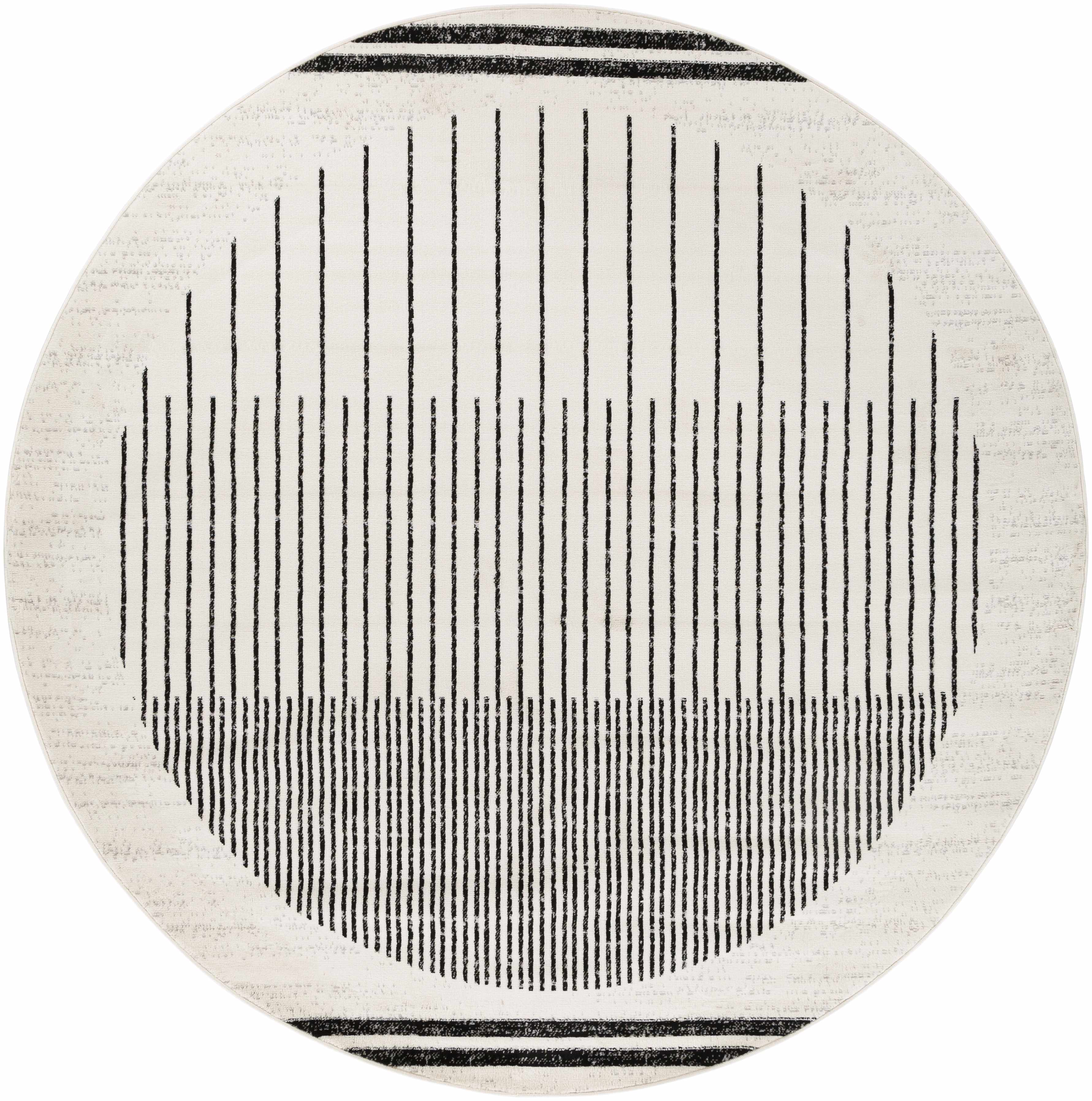 Bento Area Rug  Black & White Striped, Medium Pile