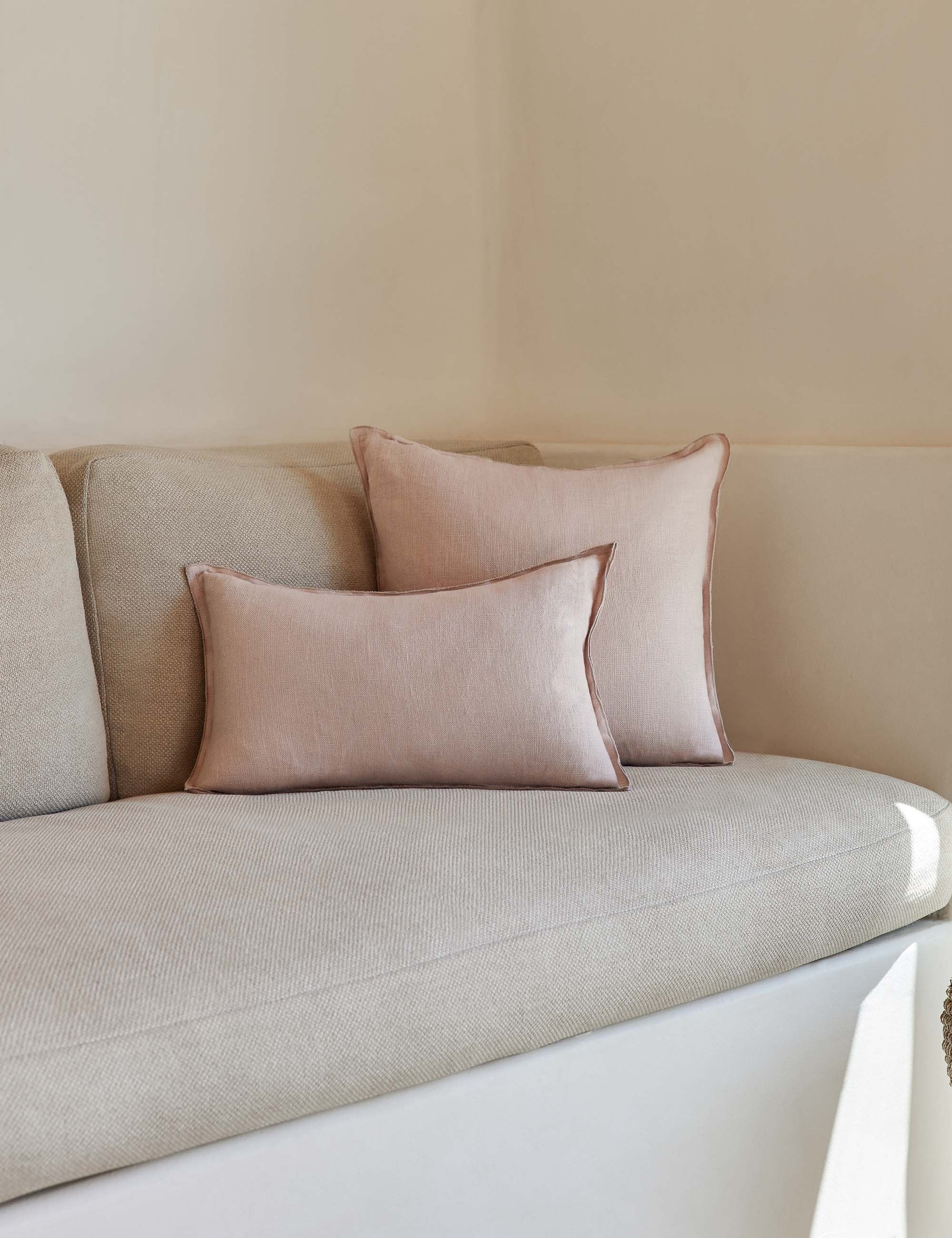 Luna Linen Lumbar Pillow | Superior Long Fiber Flax, Tonal Stitch Detail