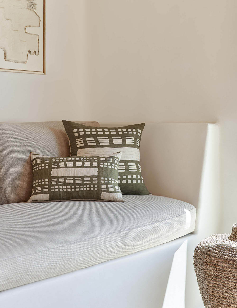 Sage Mosaic Pillow | Rich Green, Textured Design