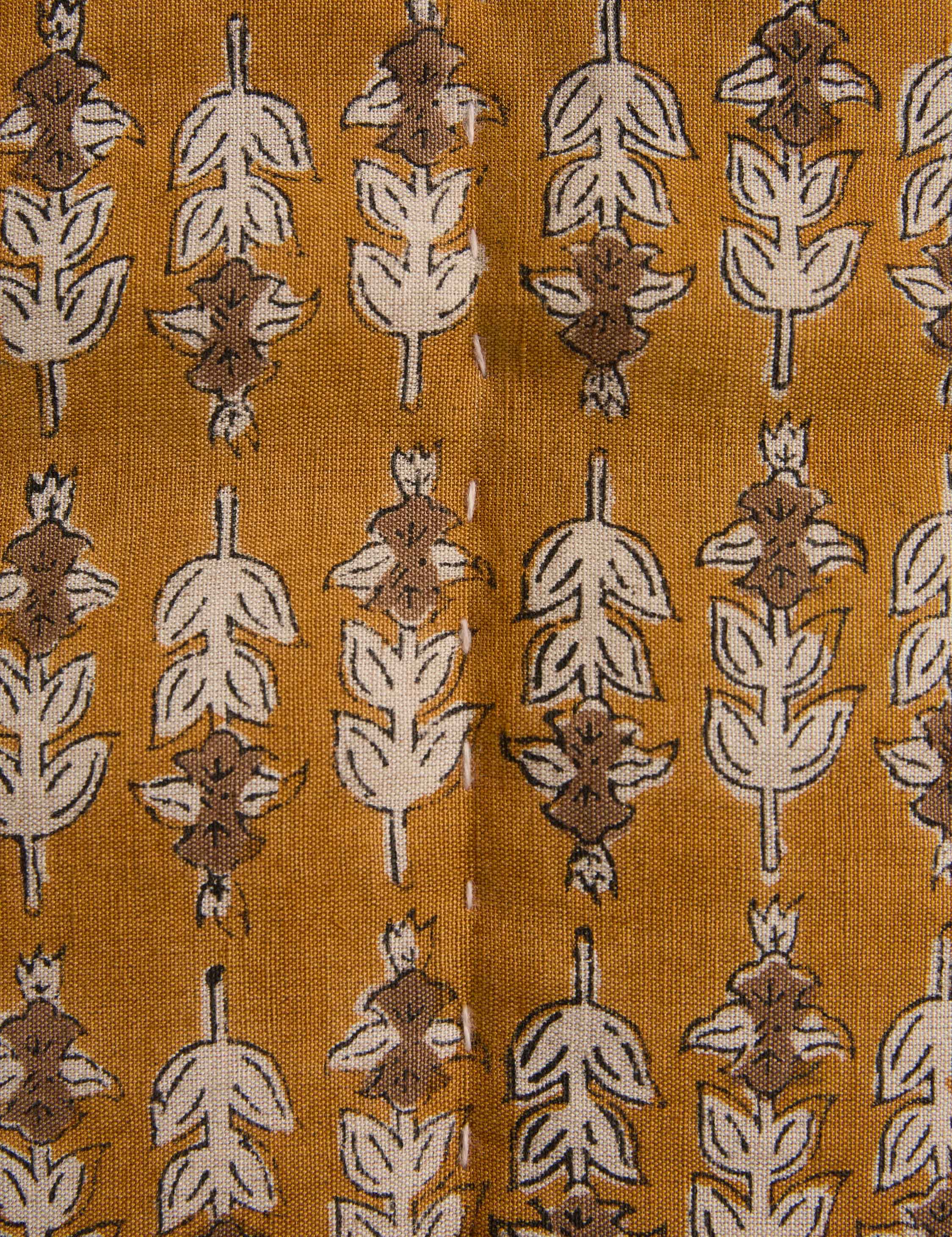 Bela Quilt | Linen Cotton Blend, Floral Block Print